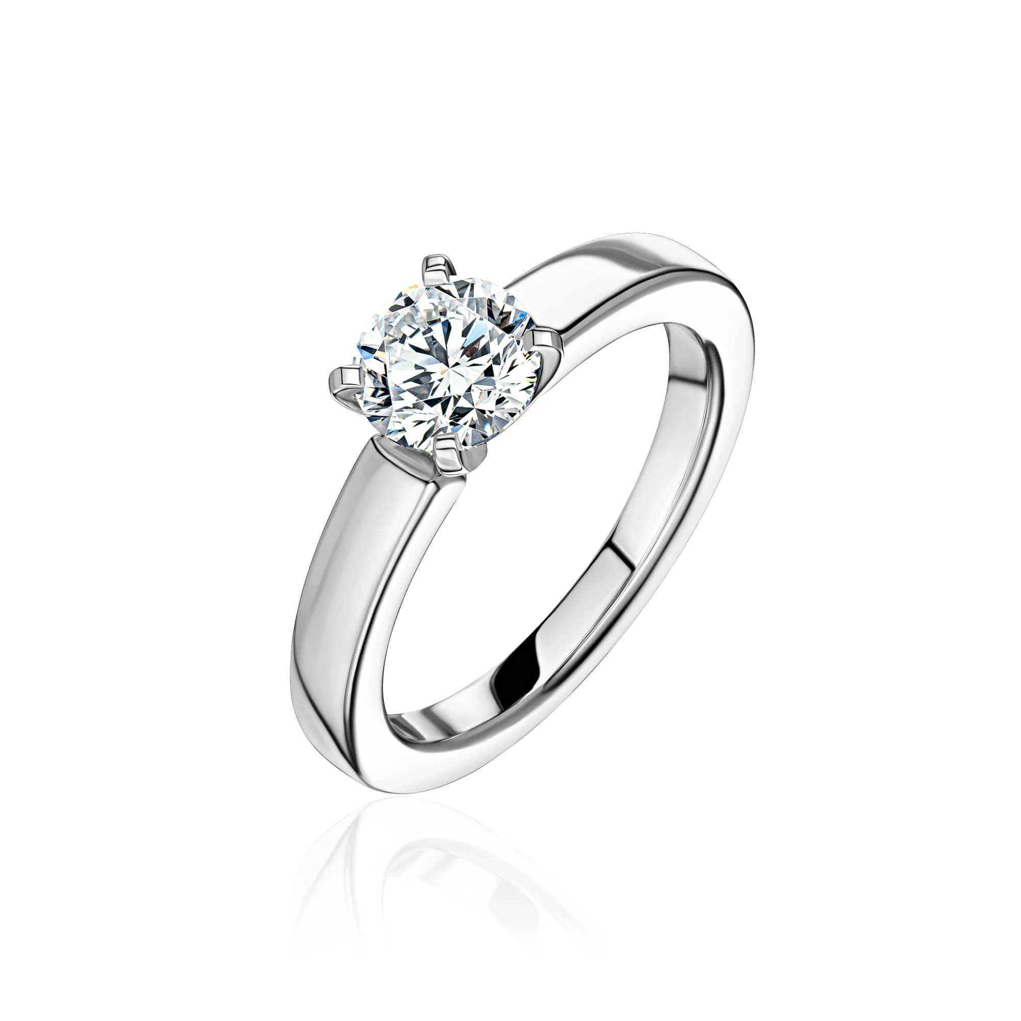 1.02 ct Diamond Solitaire Engagement Ring, 18k white gold