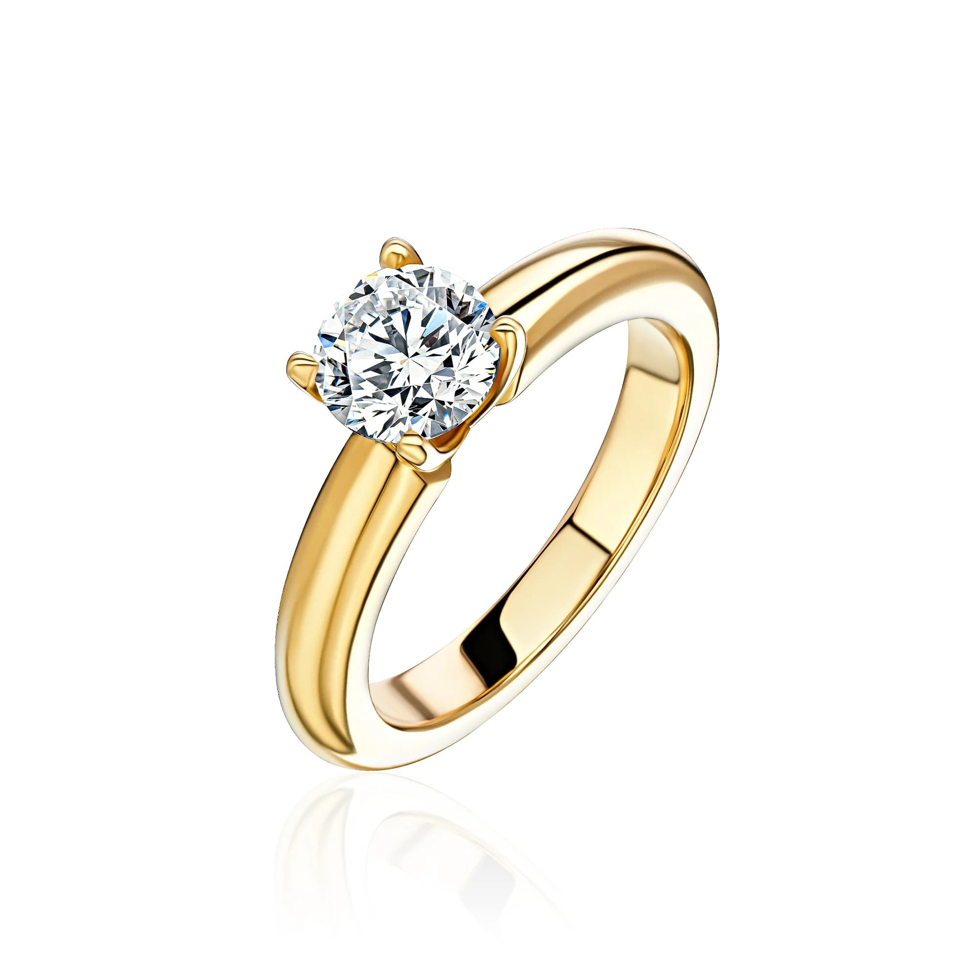 1.03 ct Diamond Solitaire Engagement Ring, 18k yellow gold