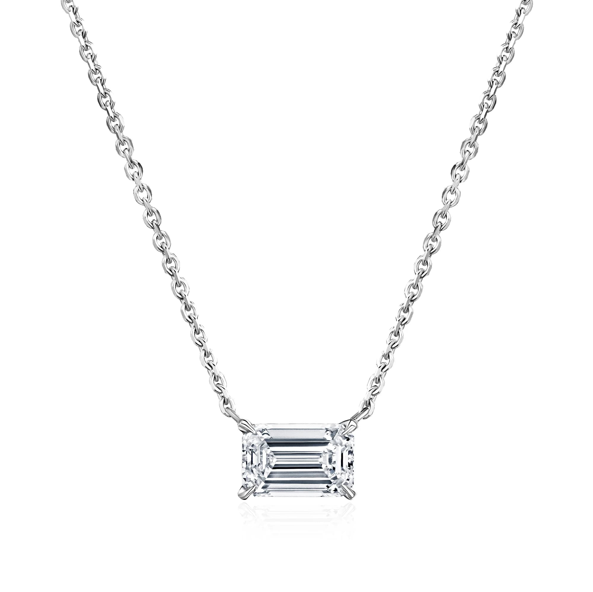1.00 ct Diamond Solitaire Pendant Necklace, 18k white gold