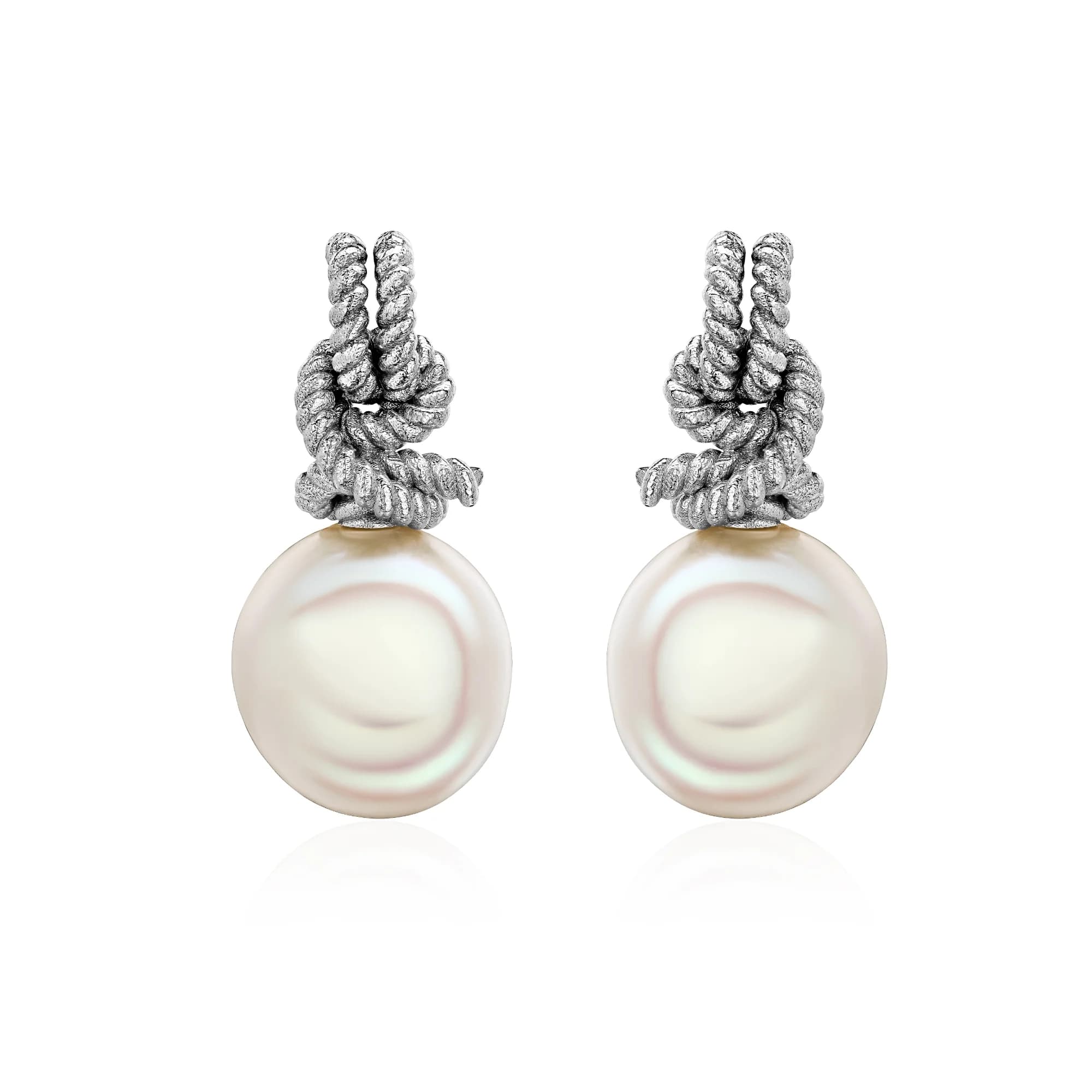 12–13 mm Australian South Sea Pearl Drop Earrings, 18k white gold