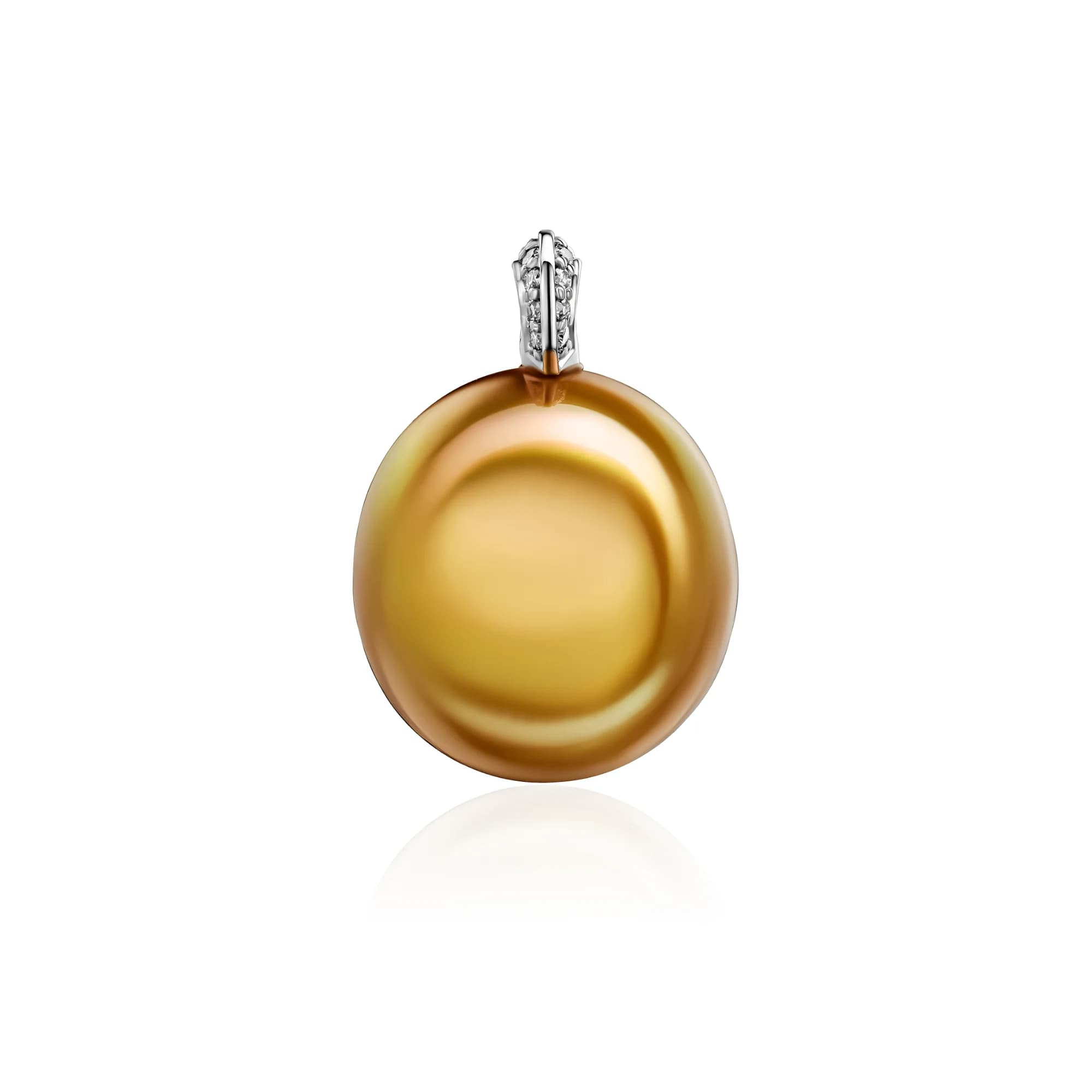 Golden South Sea Pearl Pendant Necklace, 18k white gold