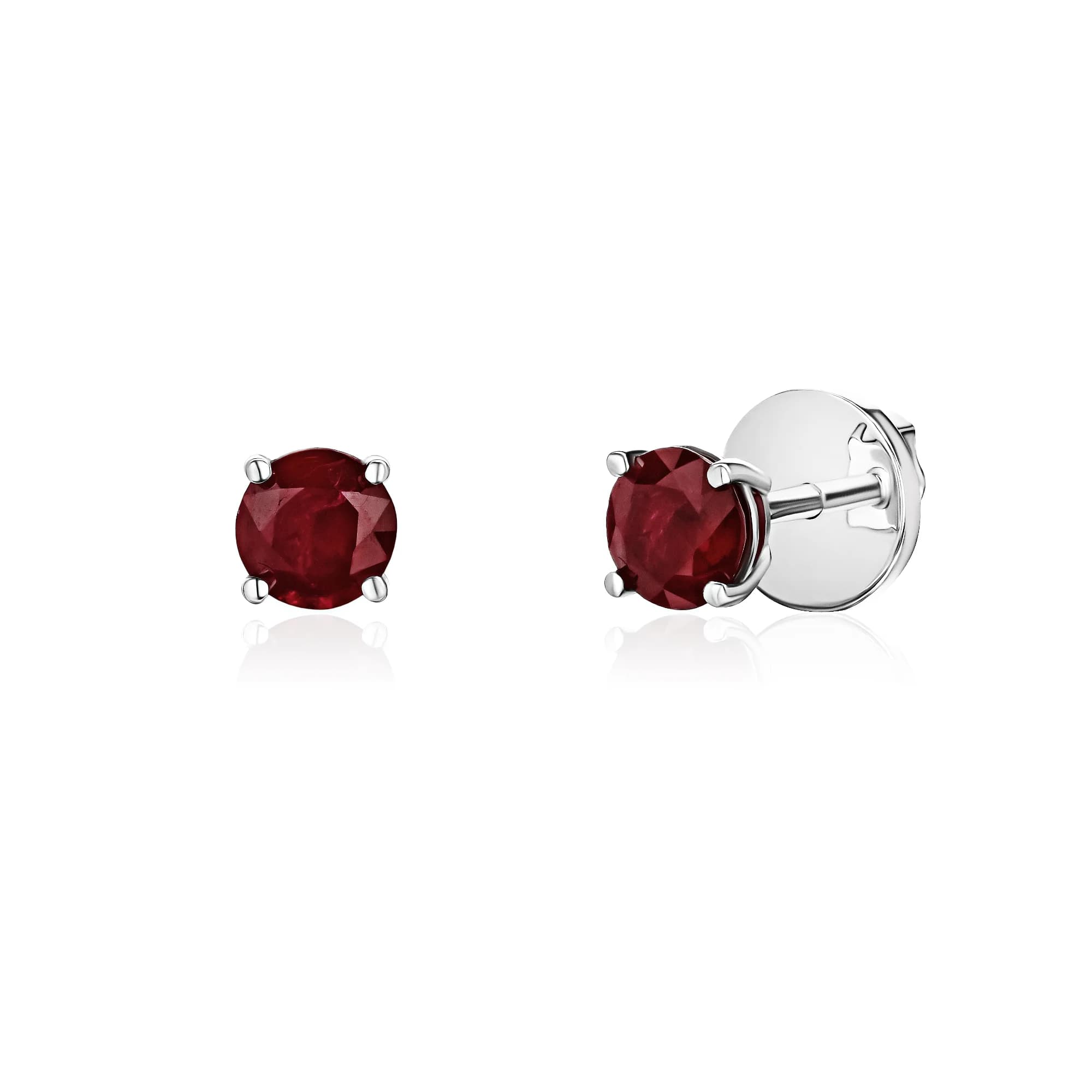 1.02 ct Ruby Stud Earrings, 18k white gold
