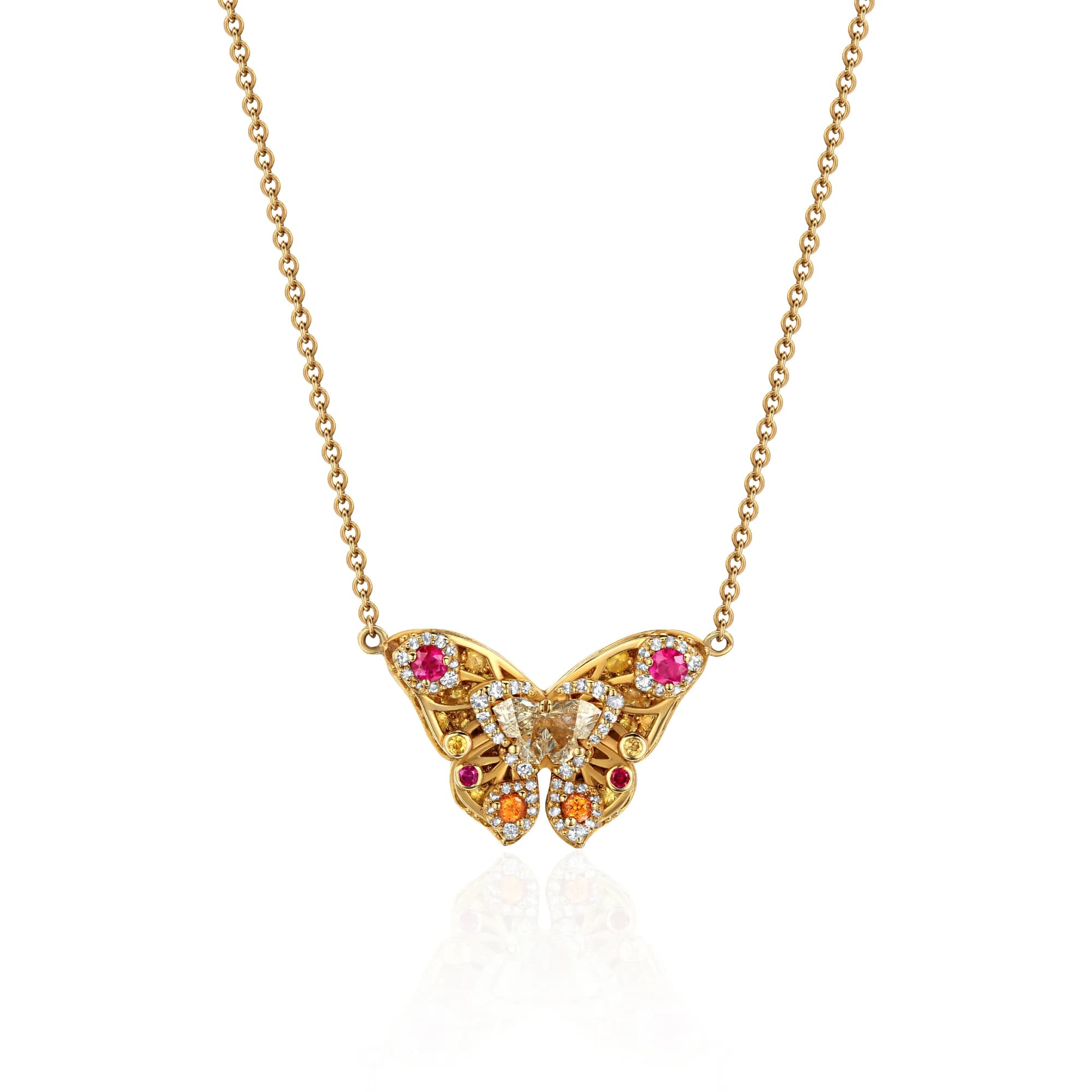 Pendant with a yellow Butterfly diamond — Reves Brillants