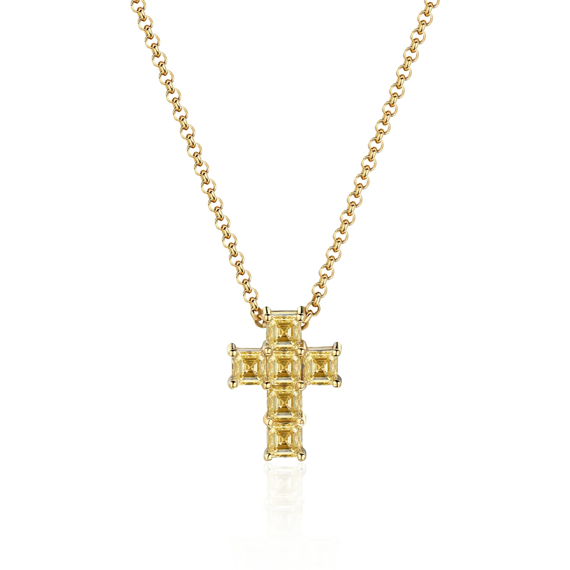 2.10 ct Yellow Diamond Pendant Necklace, 18k yellow gold