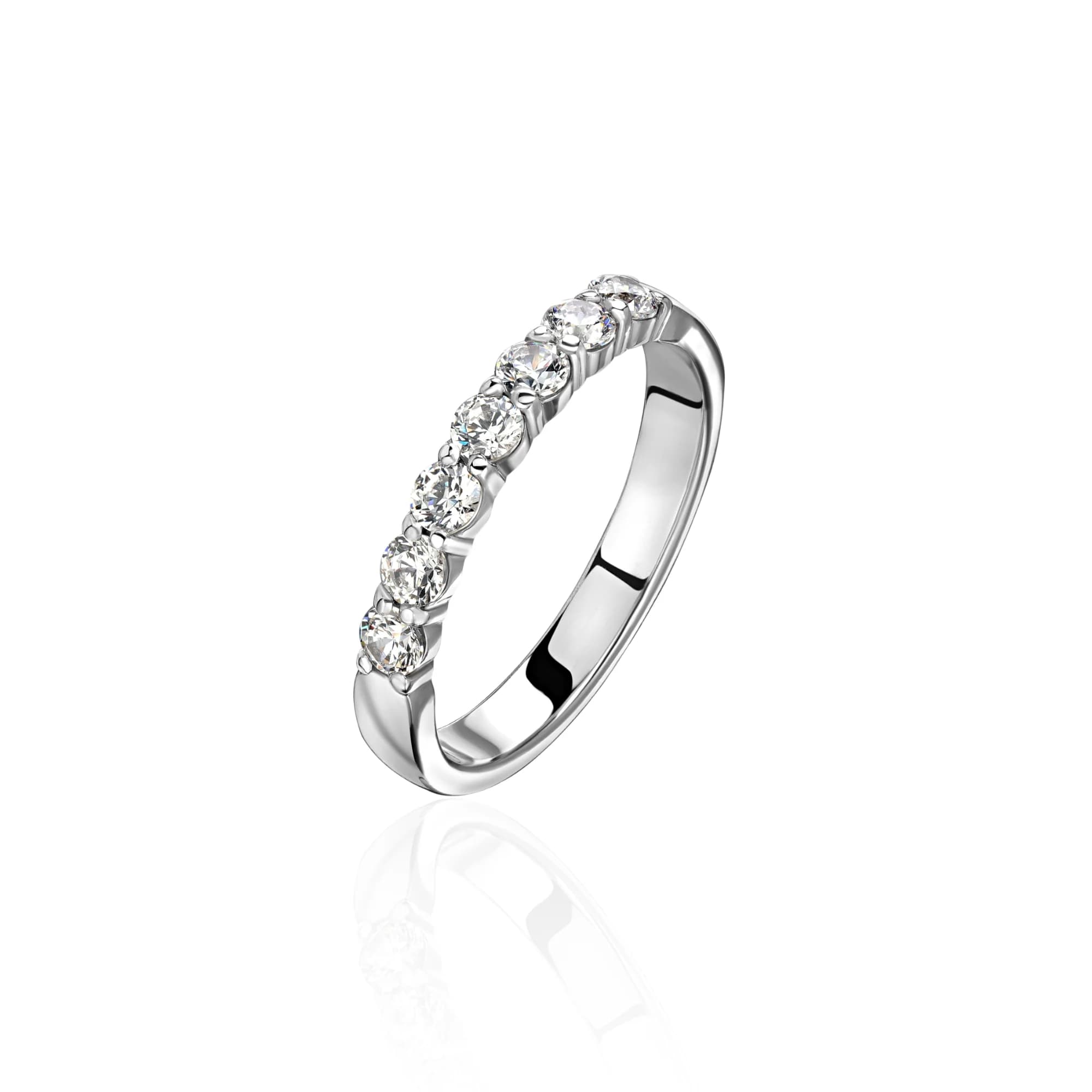 "Harmony" Diamond Wedding Band, 18k white gold