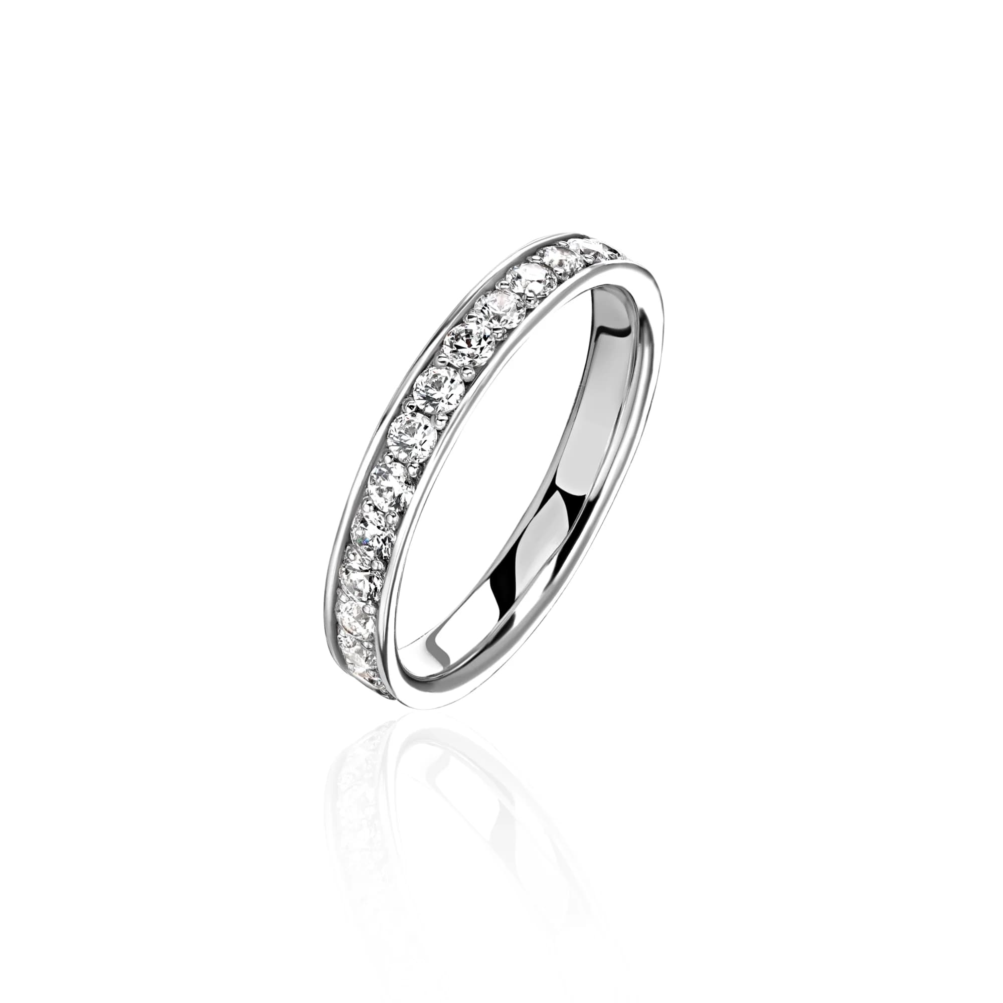 "Romance" Diamond Wedding Band, 18k white gold