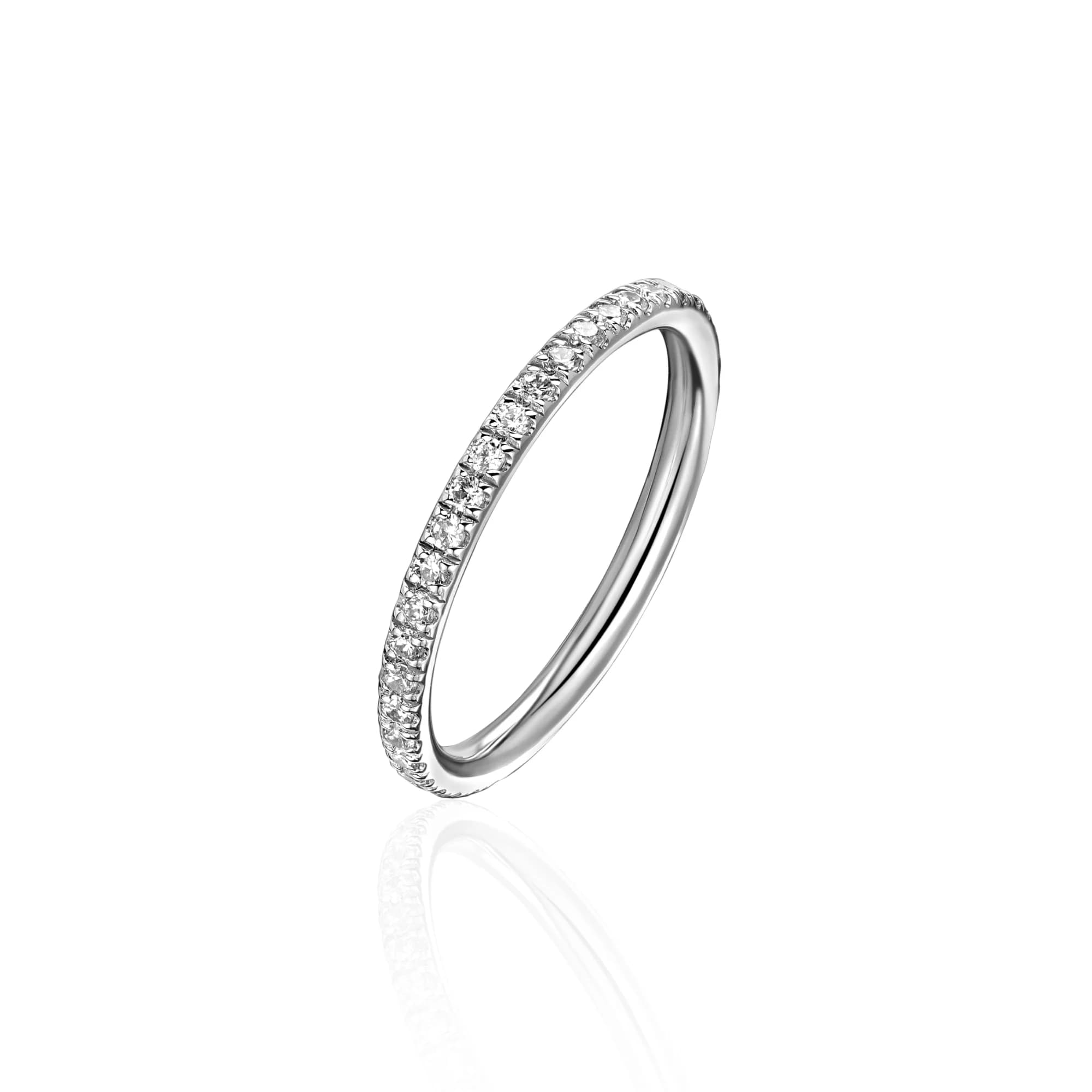 "Tenderness" Diamond Wedding Band, 18k white gold