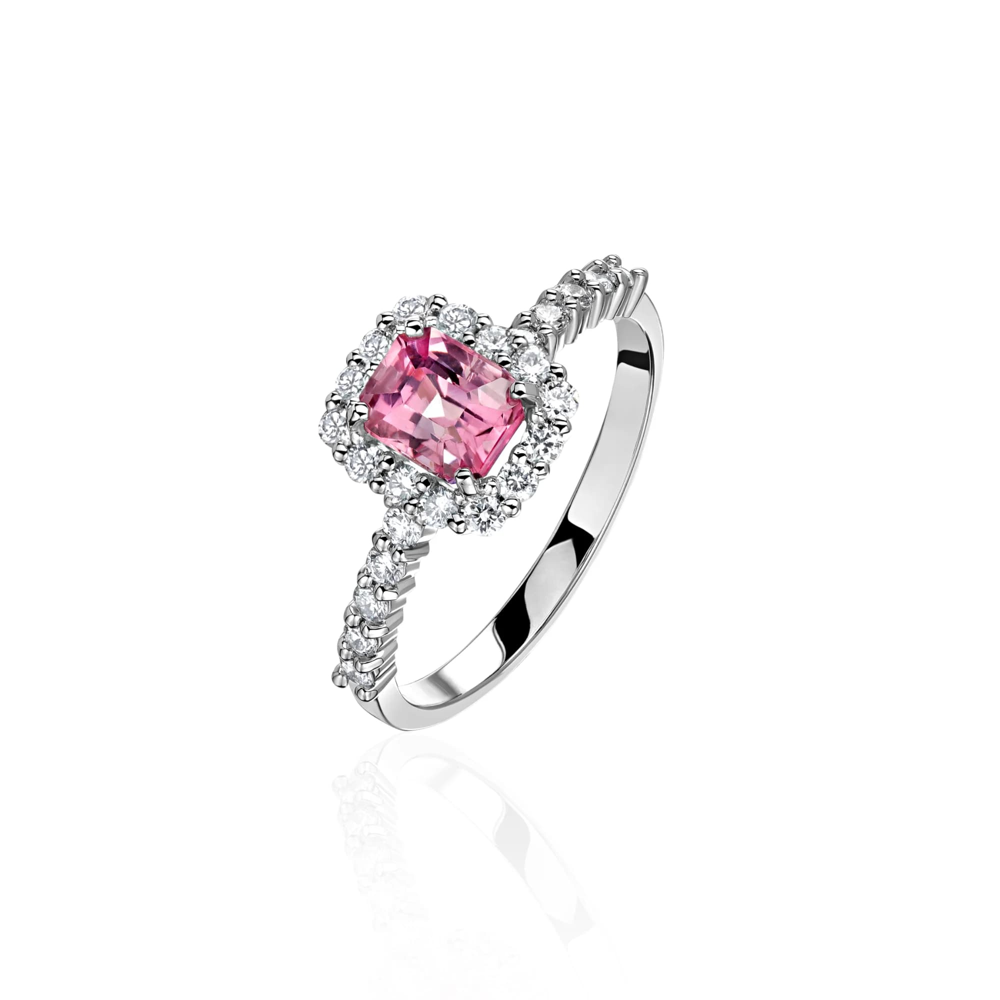 1.31 ct Spinel & Diamond Ring, 18k white gold