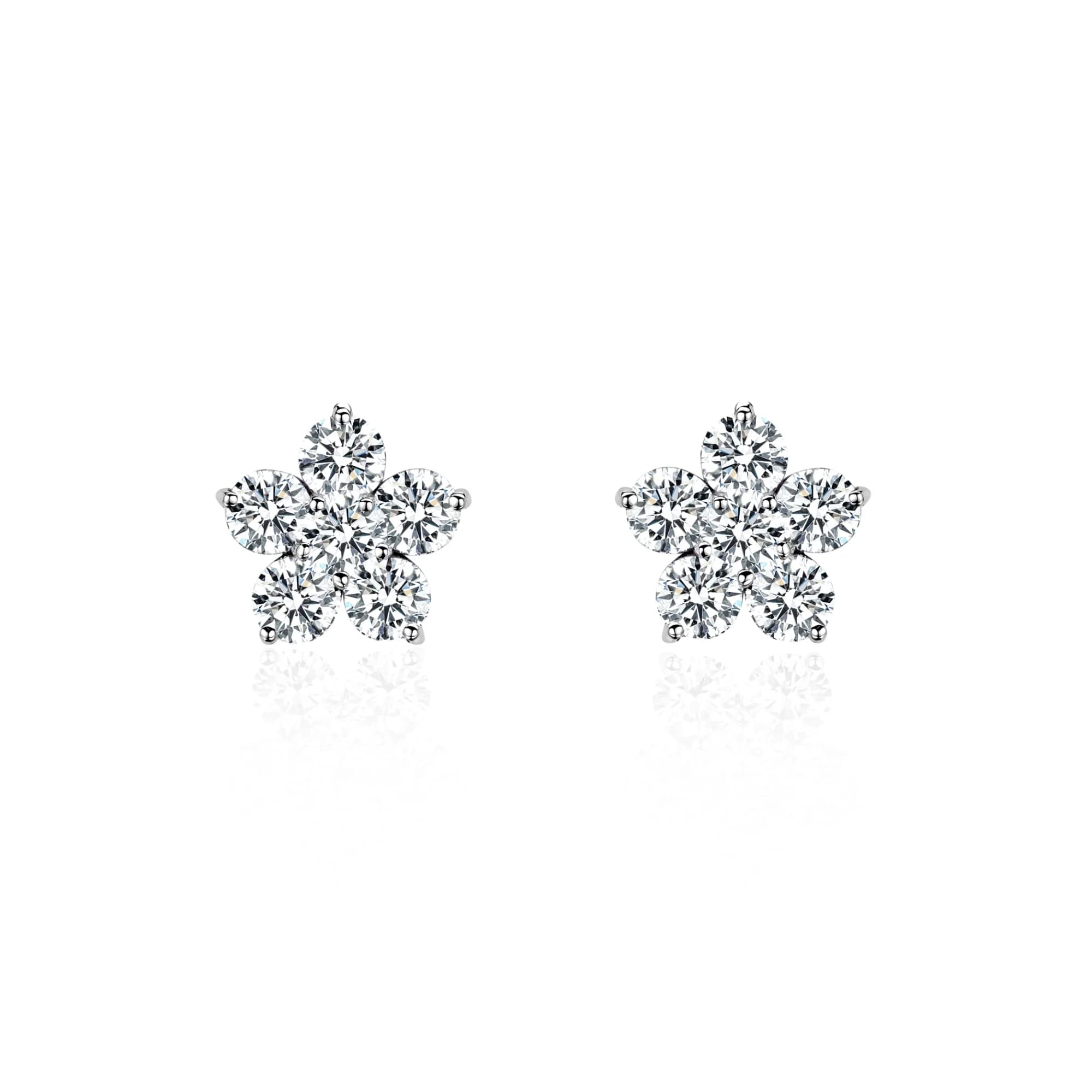 0.78 ct Diamond Stud Earrings, 18k white gold