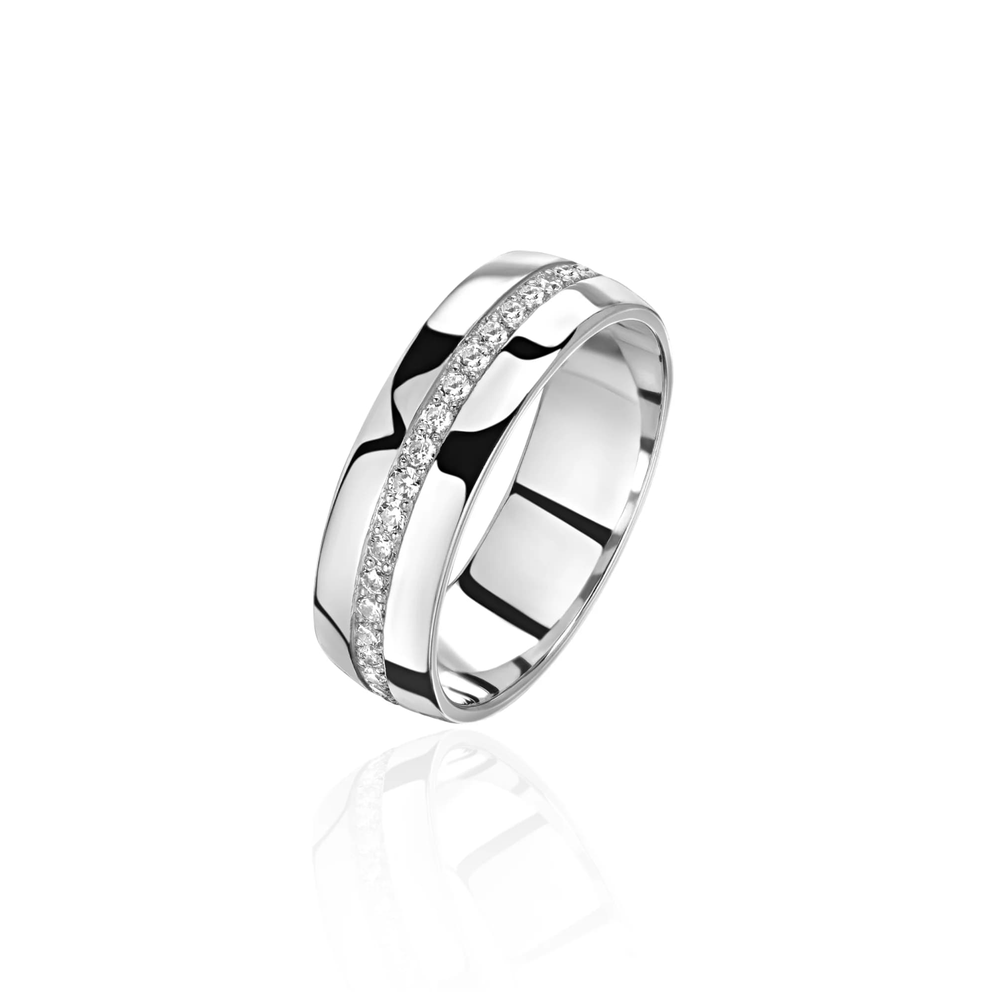 "Devotion" Diamond Wedding Band, 18k white gold