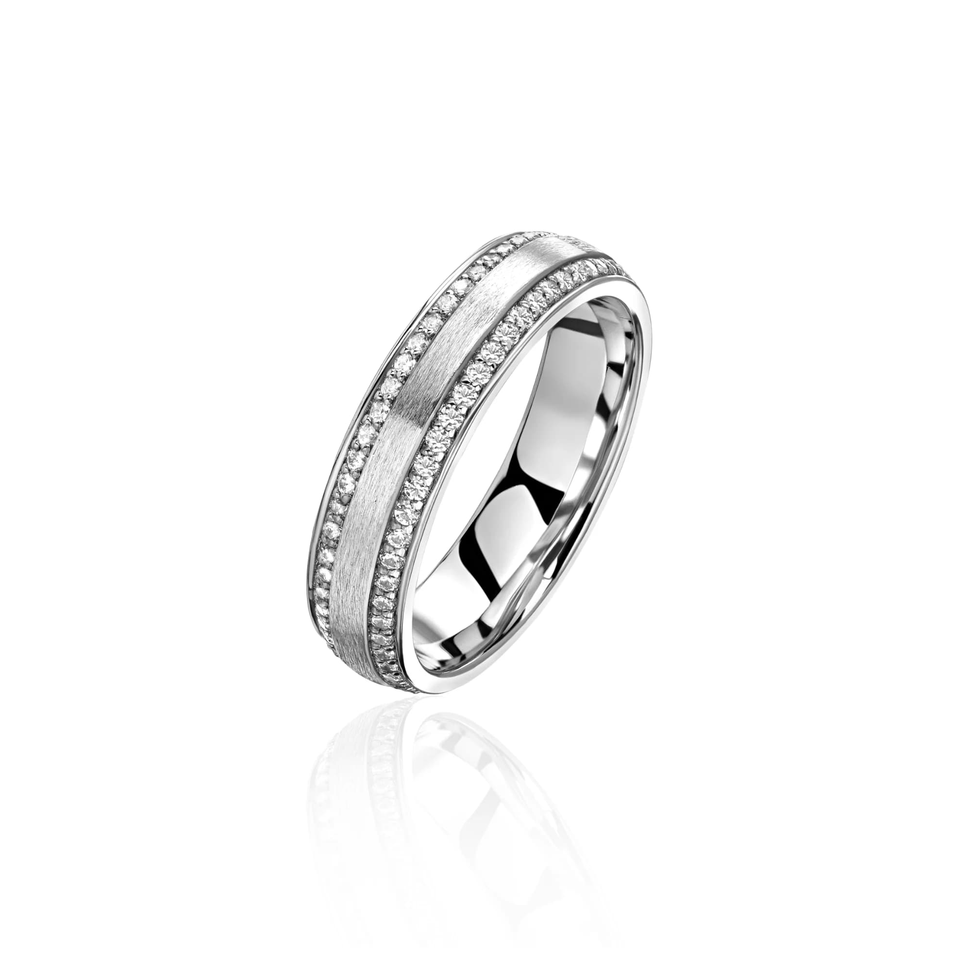 "Eternal Love" Diamond Wedding Band, 18k white gold
