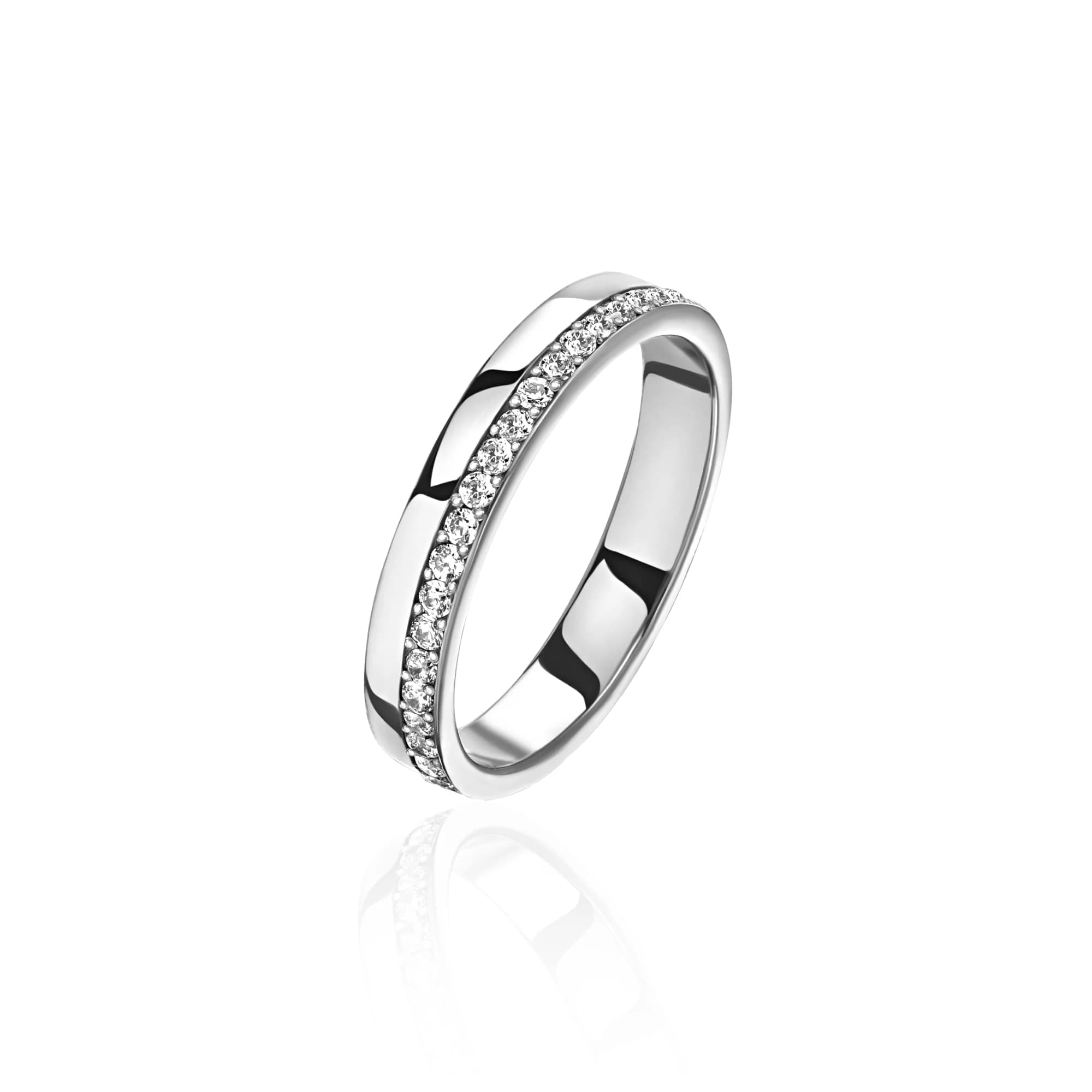 "Fidelity" Diamond Wedding Band, 18k white gold