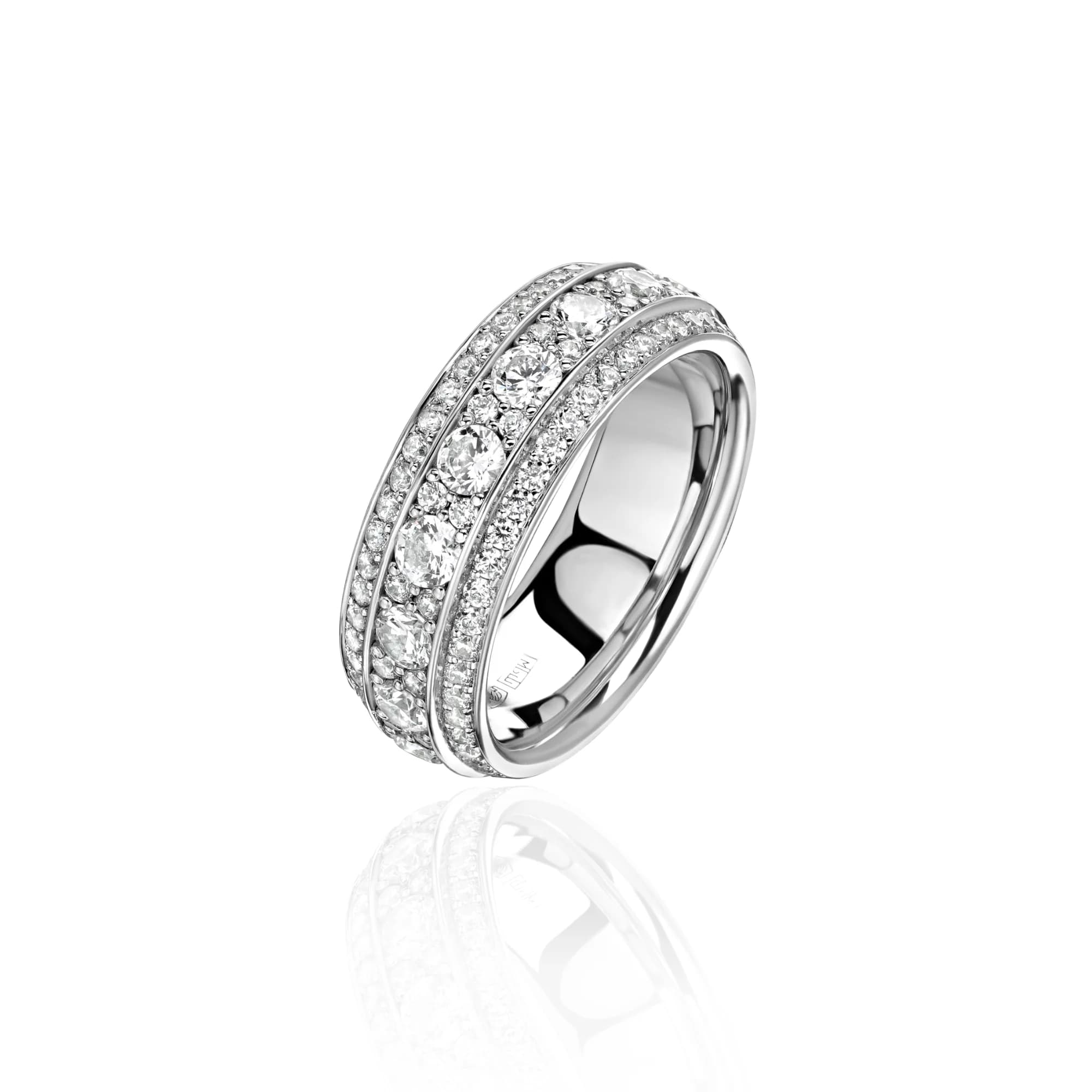 "Infatuation" Diamond Wedding Band, 18k white gold