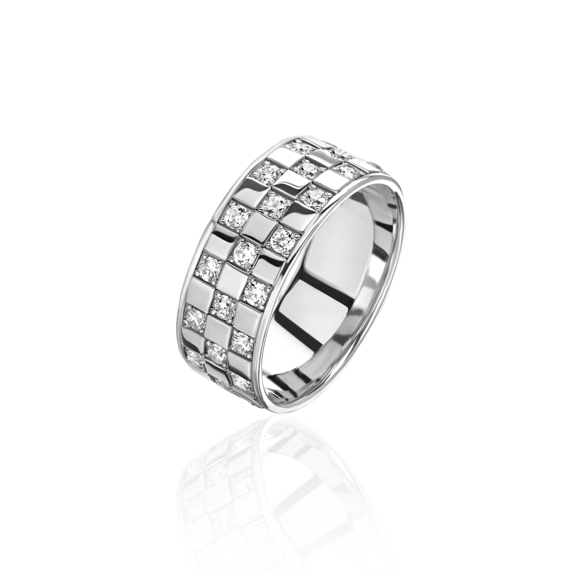 "Mirage" Diamond Wedding Band, 18k white gold