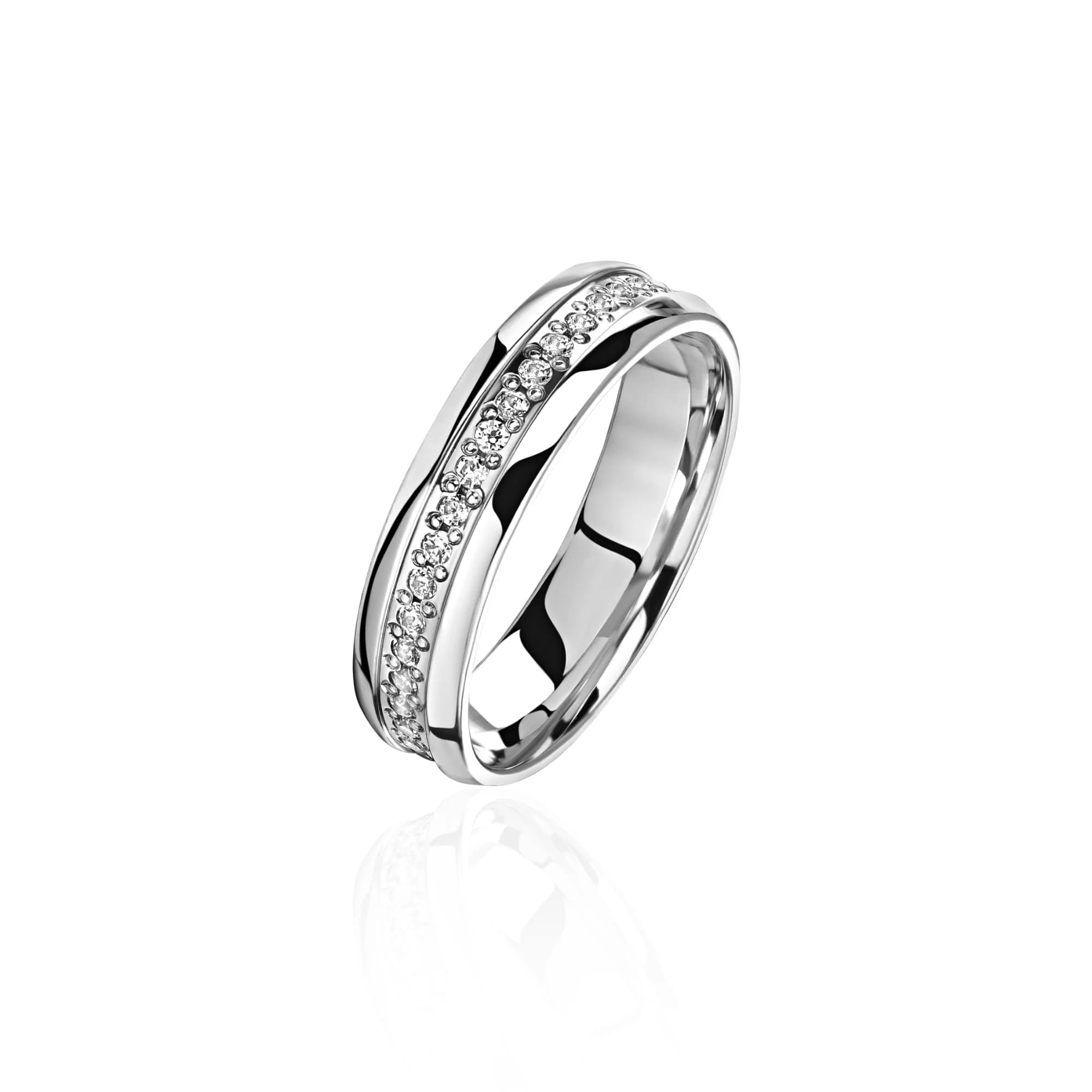 "Union" Diamond Wedding Band, 18k white gold