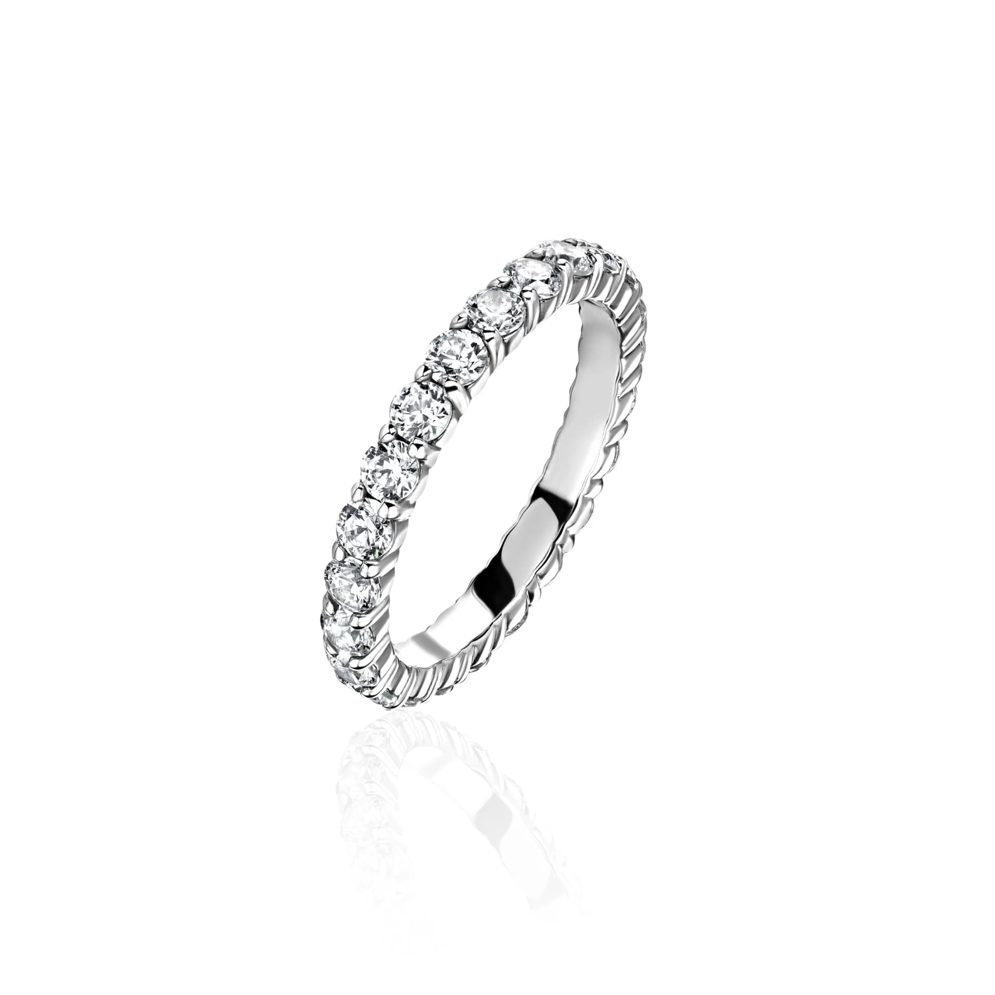 "Diamond Path" Diamond Wedding Band, 18k white gold