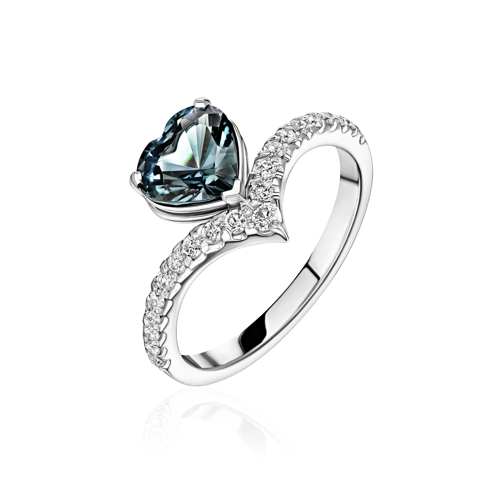 1.39 ct Spinel Ring, 18k white gold