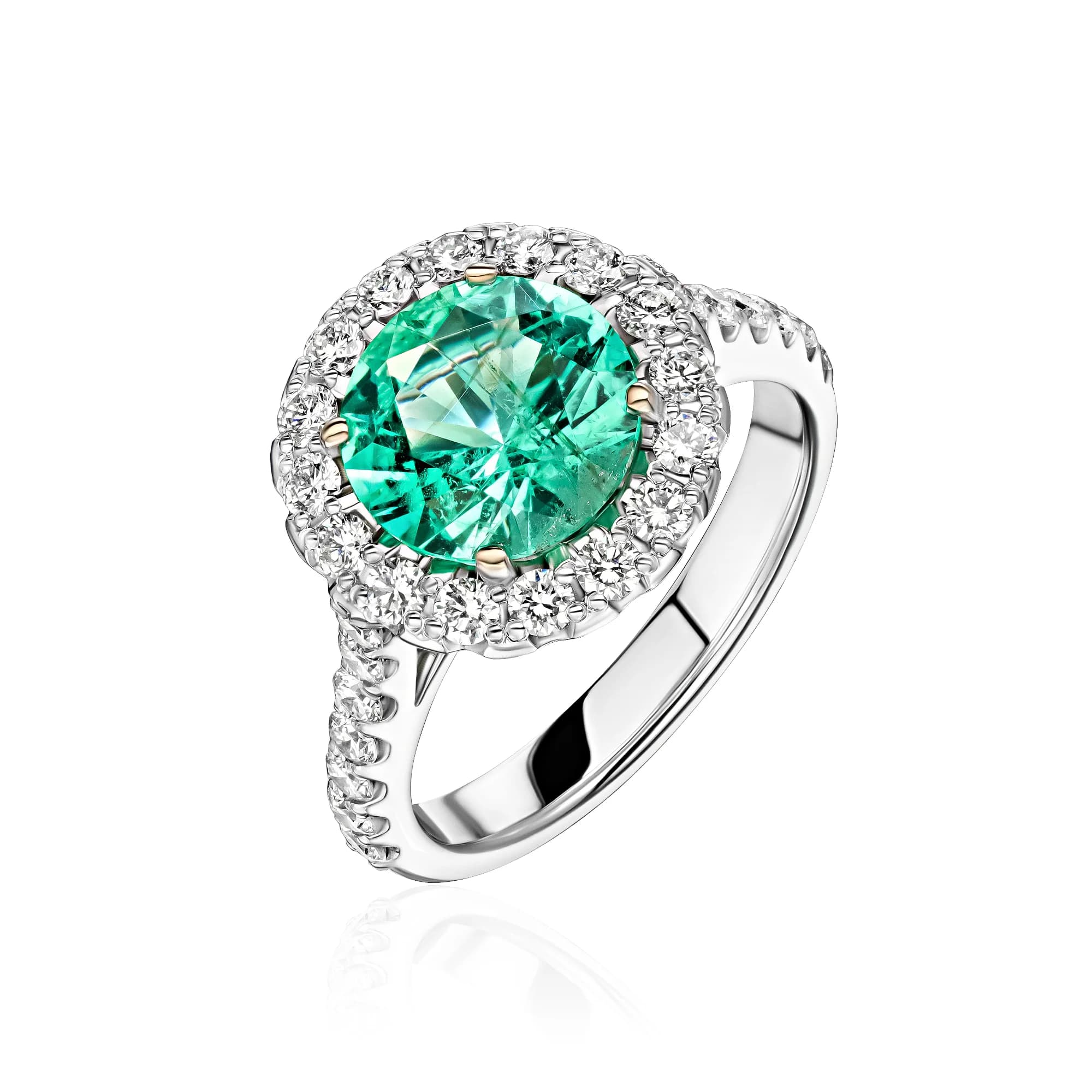 2.14 ct Ural Emerald Ring, 18k white gold
