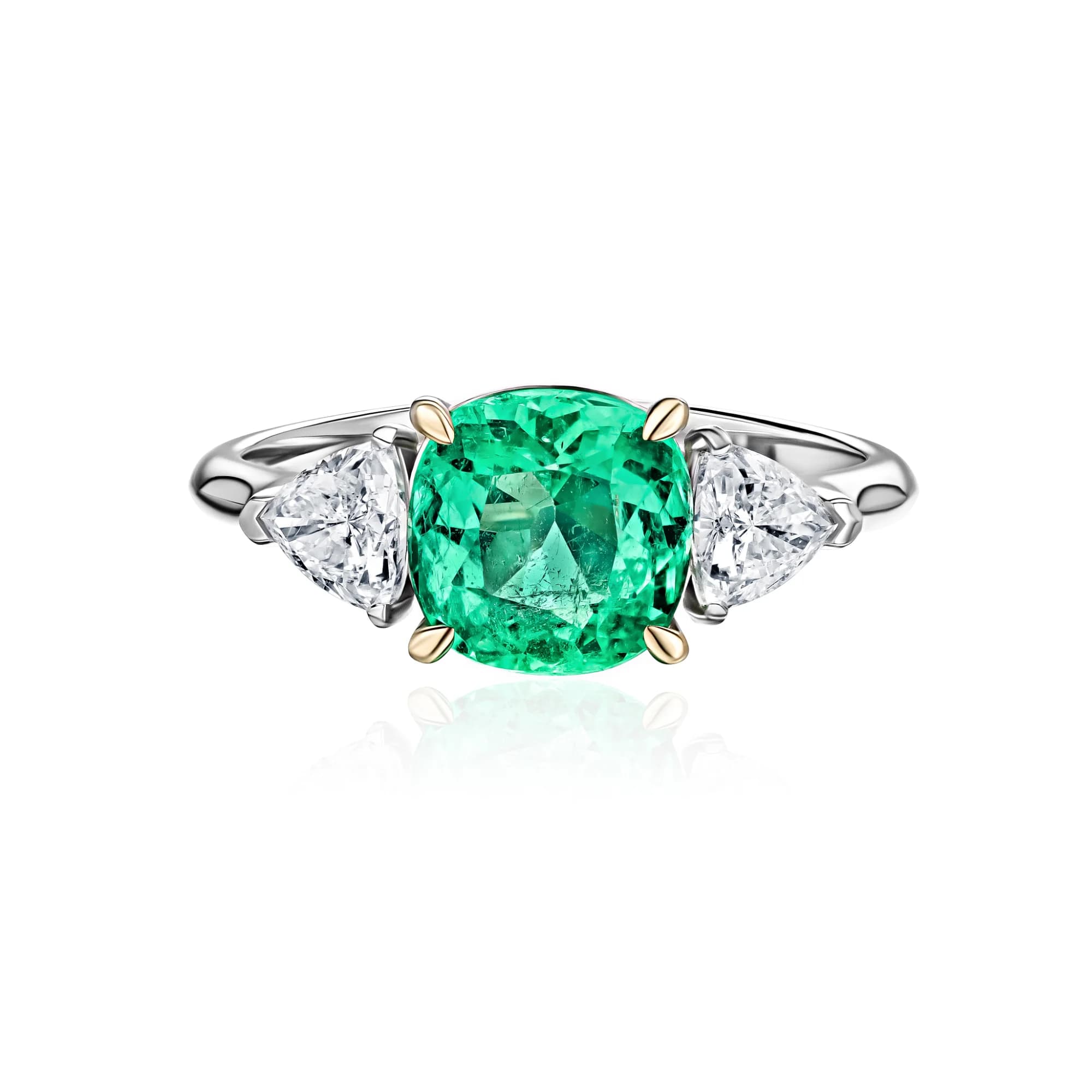 2.14 ct Ural Emerald Ring, 18k white gold