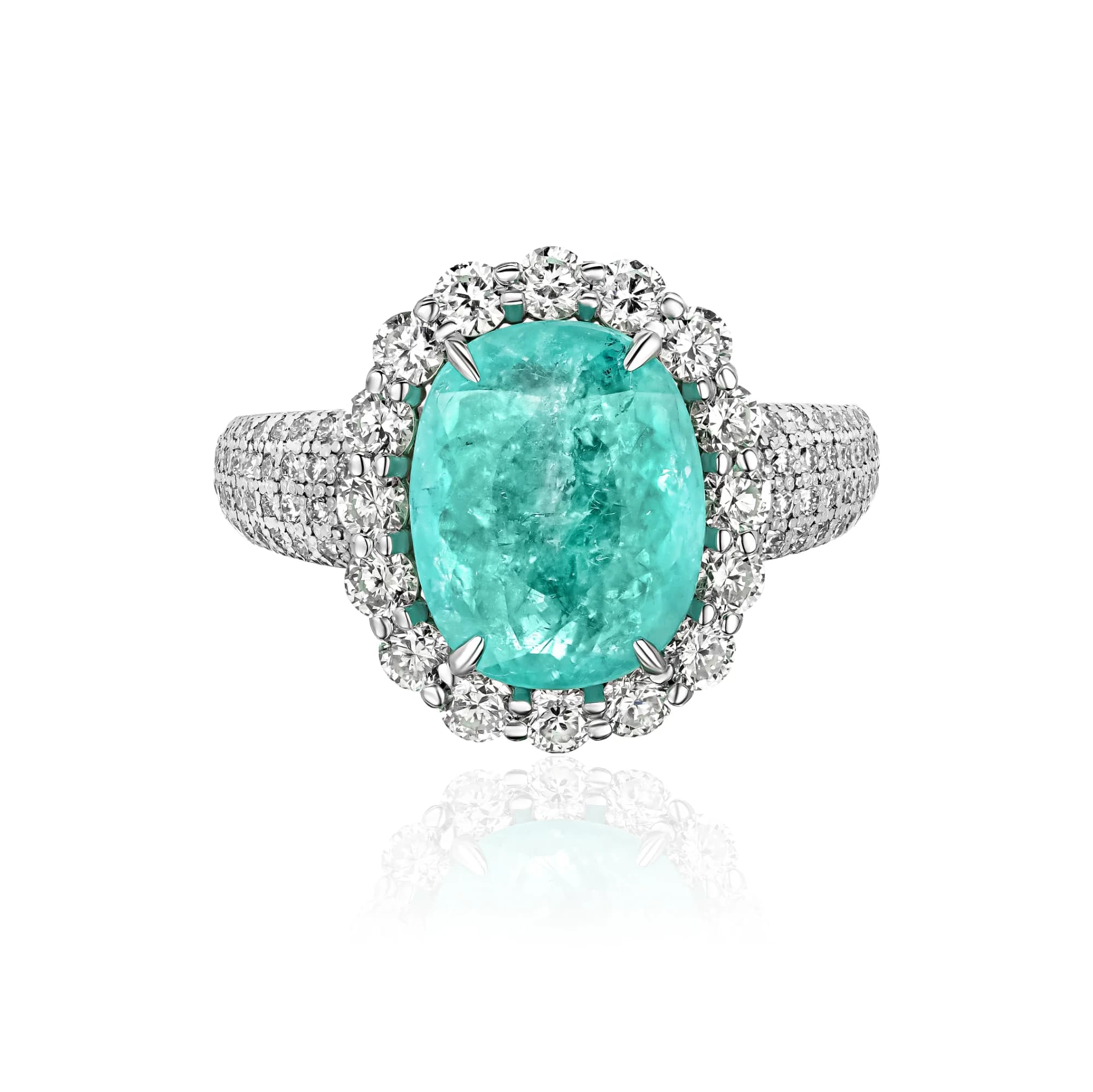 4.31 ct Paraiba Tourmaline Ring, 18k white gold