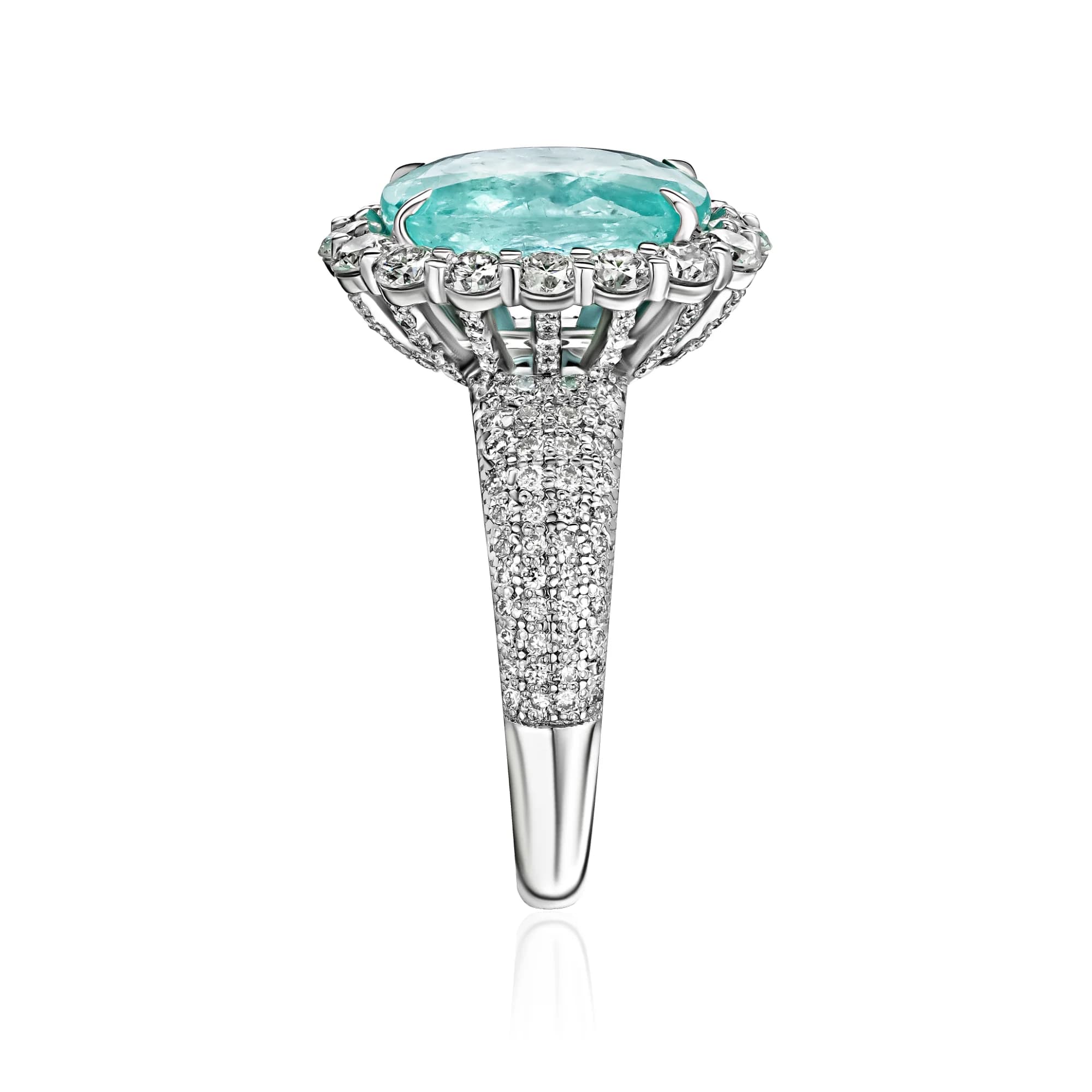 4.31 ct Paraiba Tourmaline Ring, 18k white gold