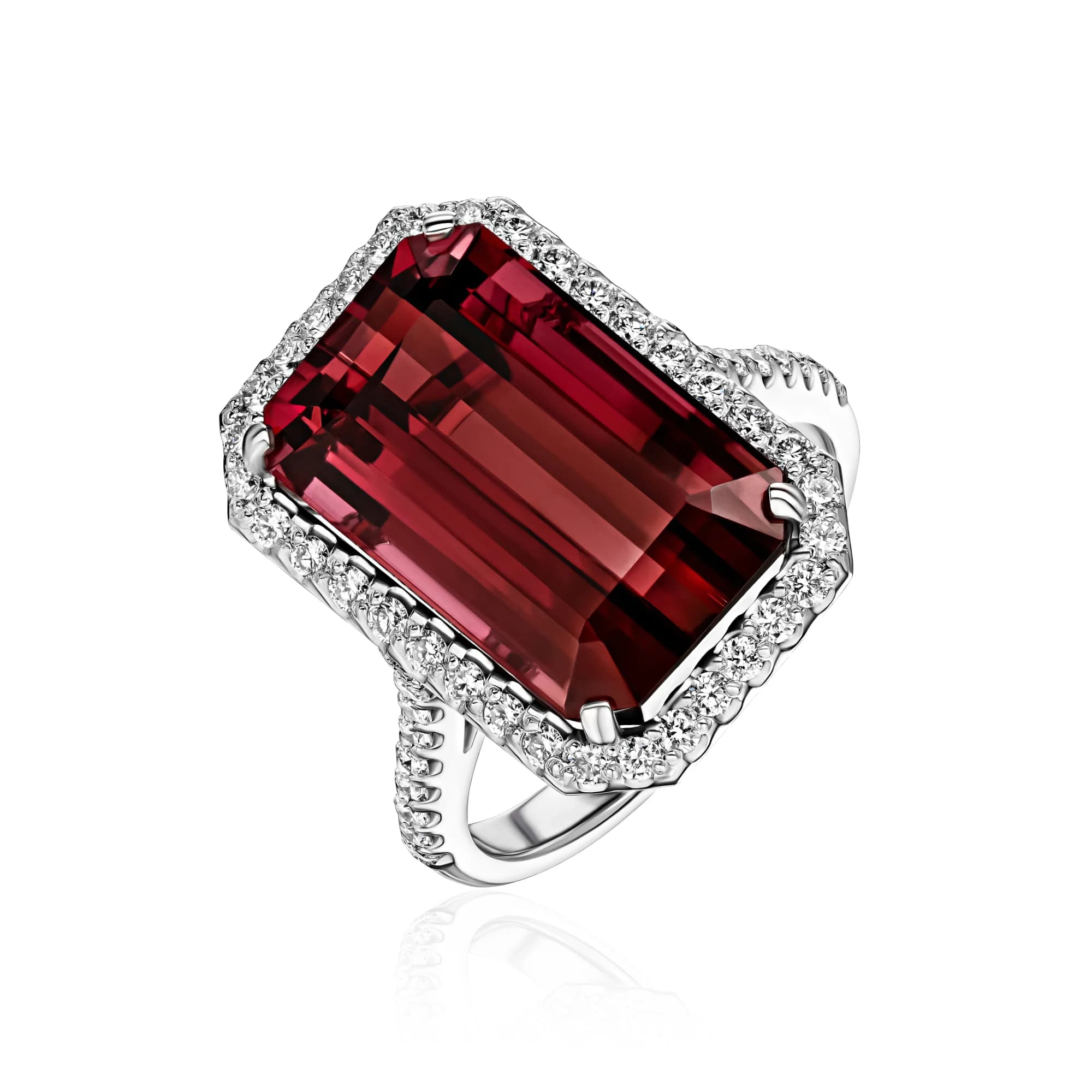 13.32 ct Tourmaline Ring, 18k white gold