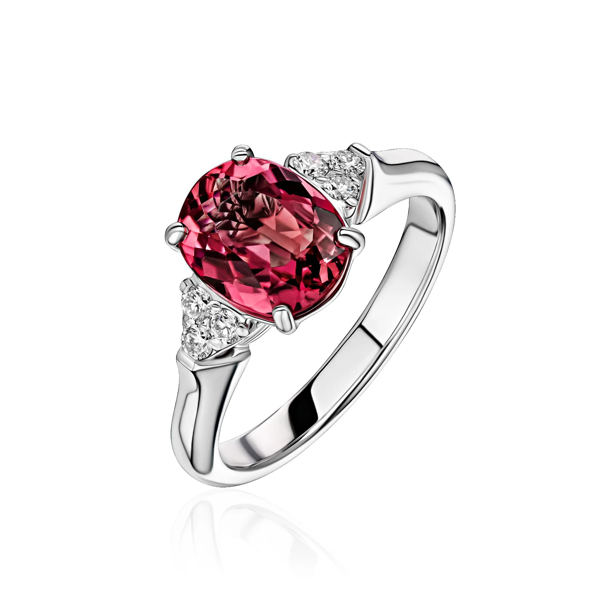 2.04 ct Tourmaline & Diamond Ring, 18k white gold