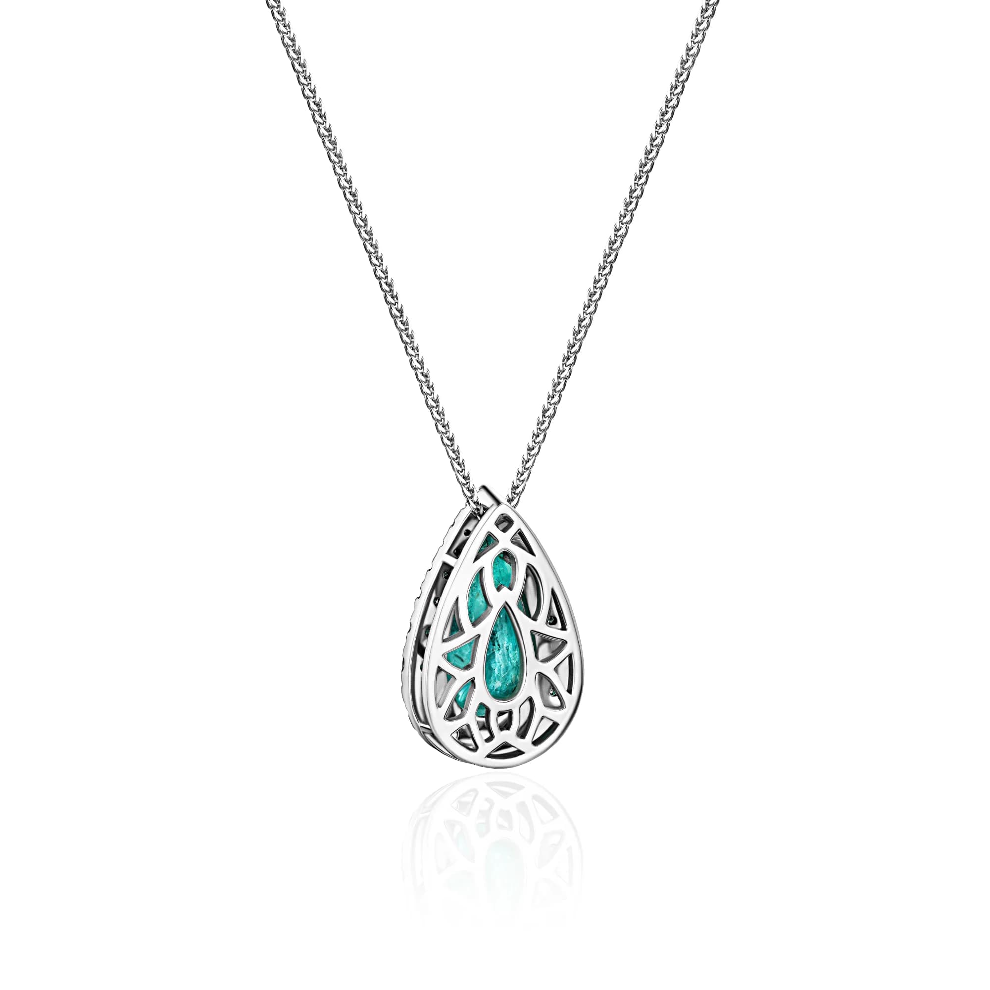 2.40 ct Paraiba Tourmaline Pendant Necklace, 14k white gold