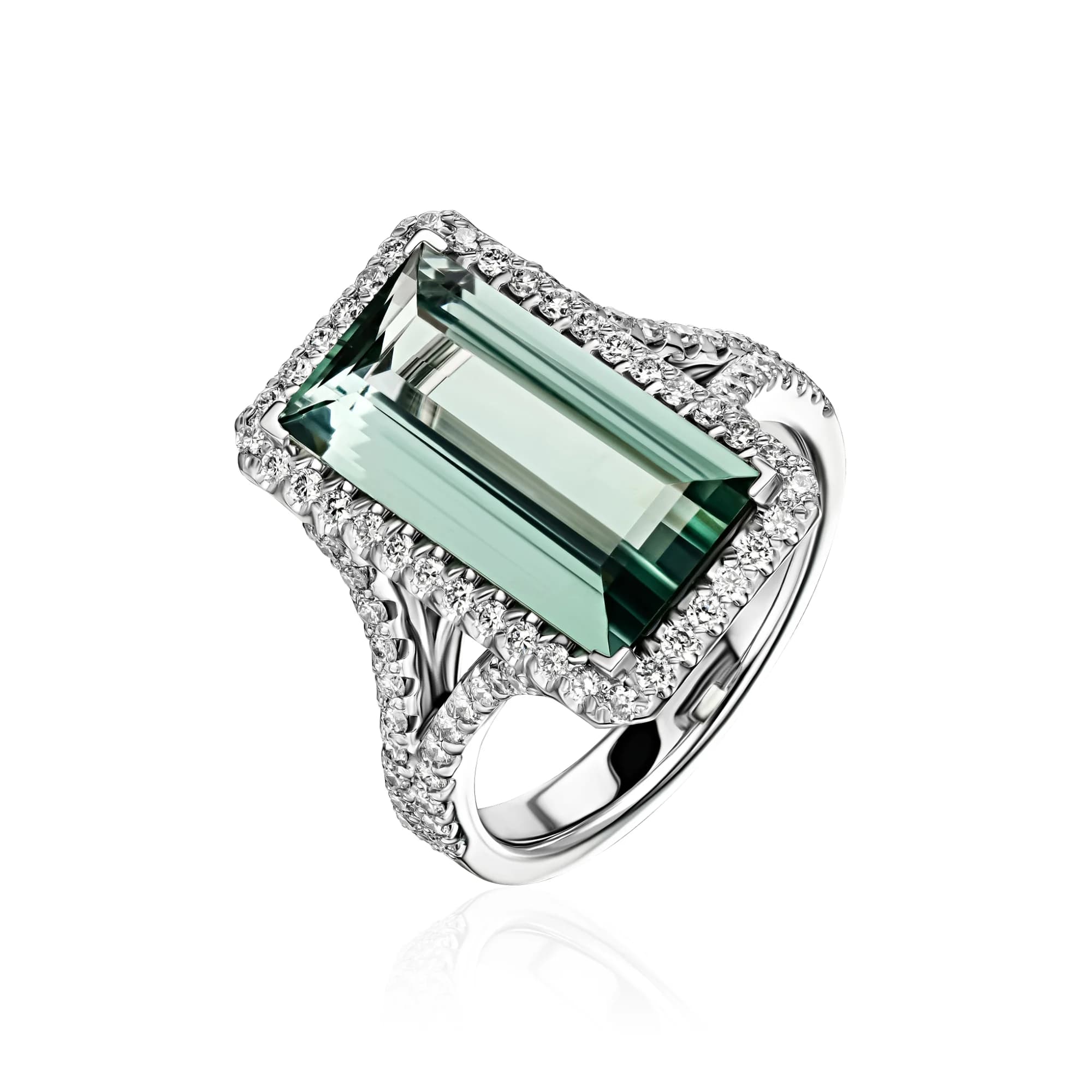 5.32 ct Tourmaline Ring, 18k white gold