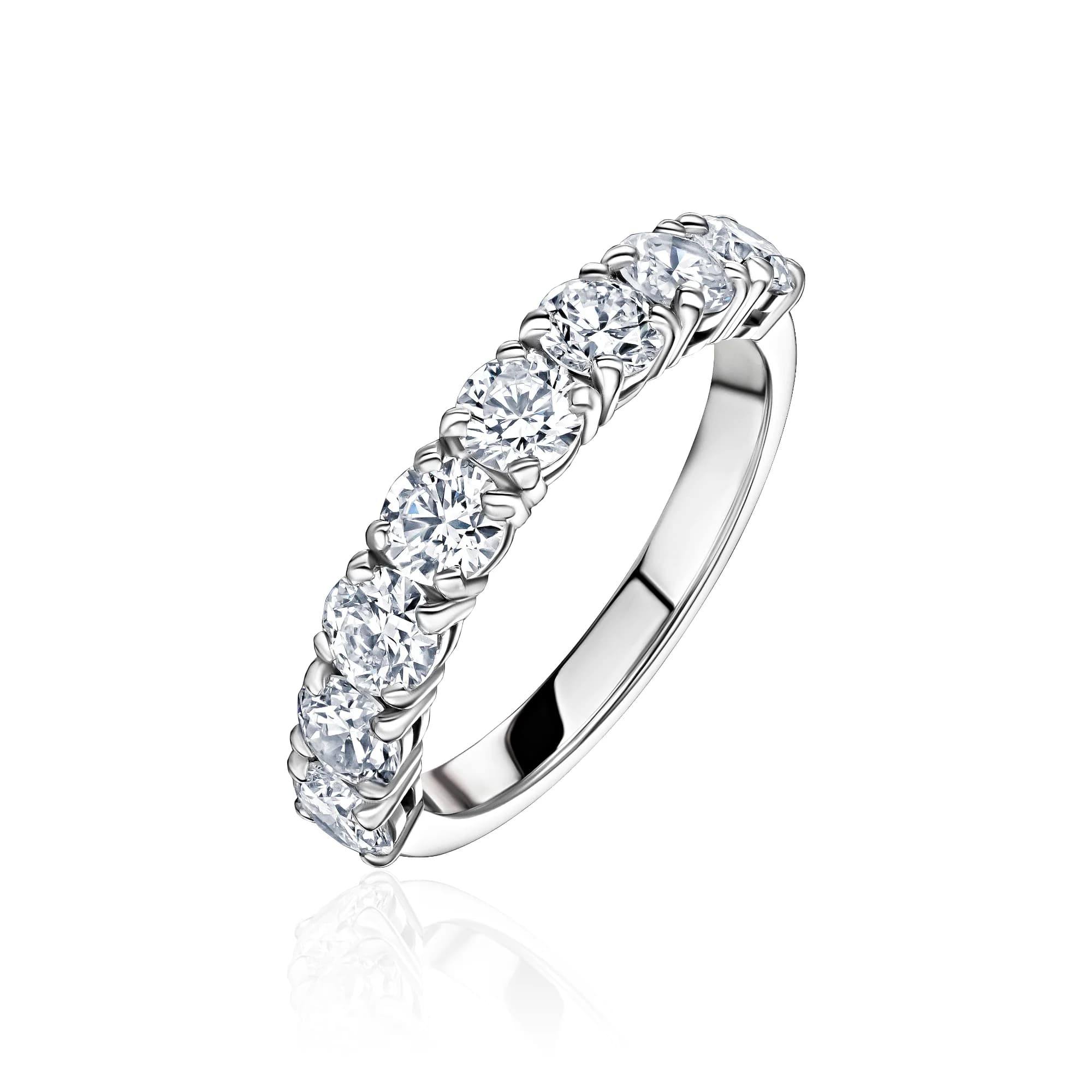 "Thread of Radiance" Diamond Wedding Band, 18k white gold