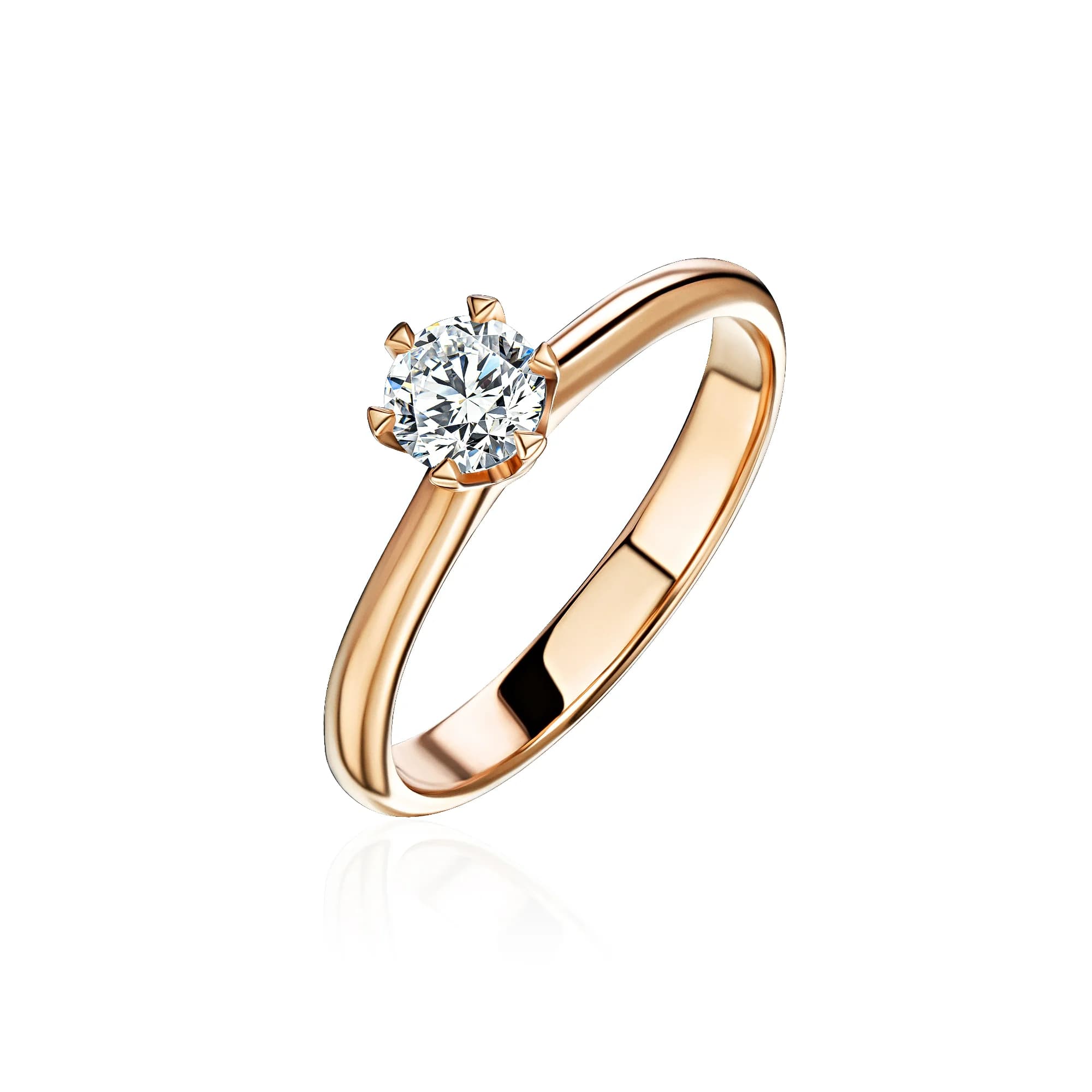 0.40 ct Diamond Solitaire Engagement Ring, 18k rose gold
