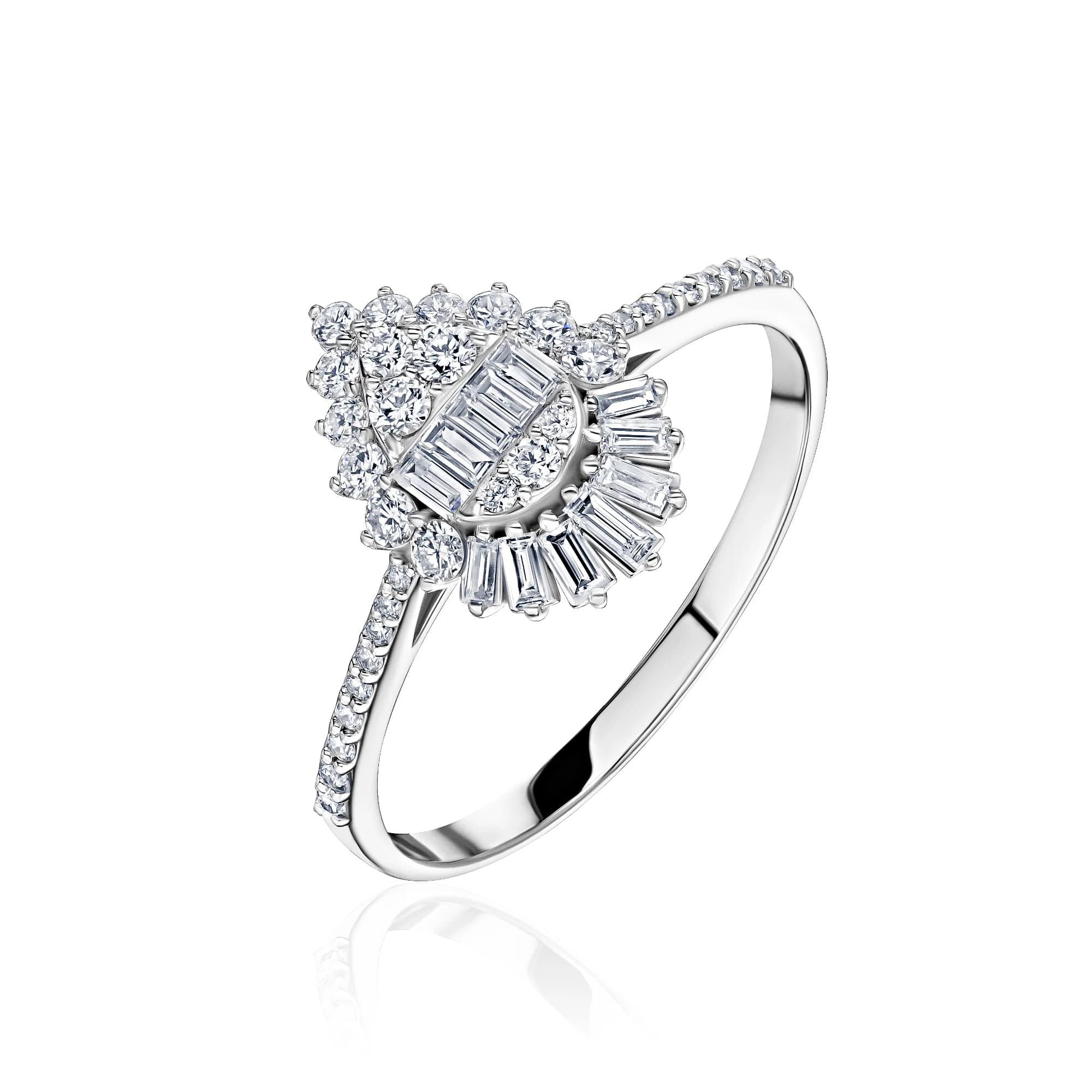 0.53 ct Diamond Engagement Ring, 14k white gold