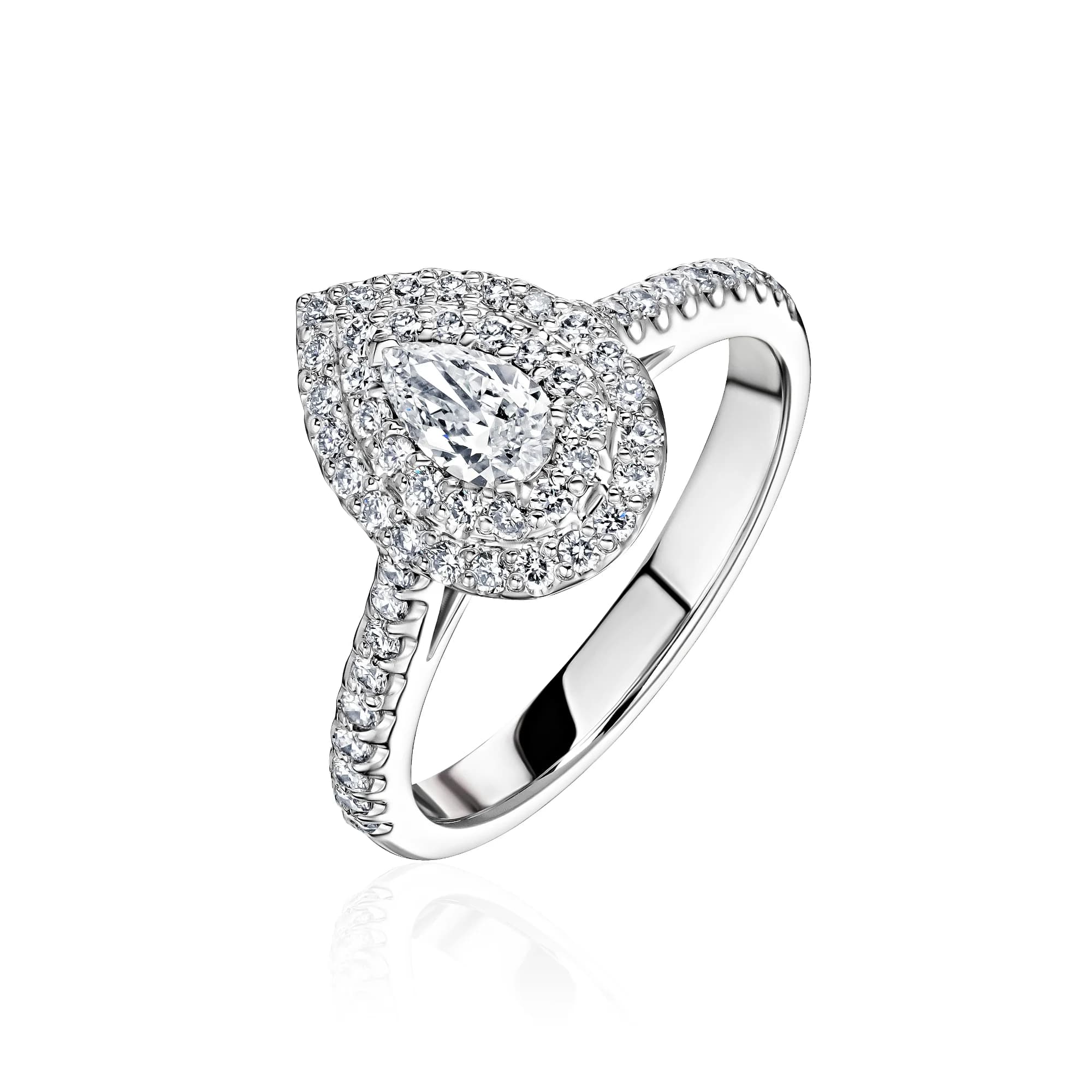 0.30 ct Pear-Cut Diamond Engagement Ring, 18k white gold