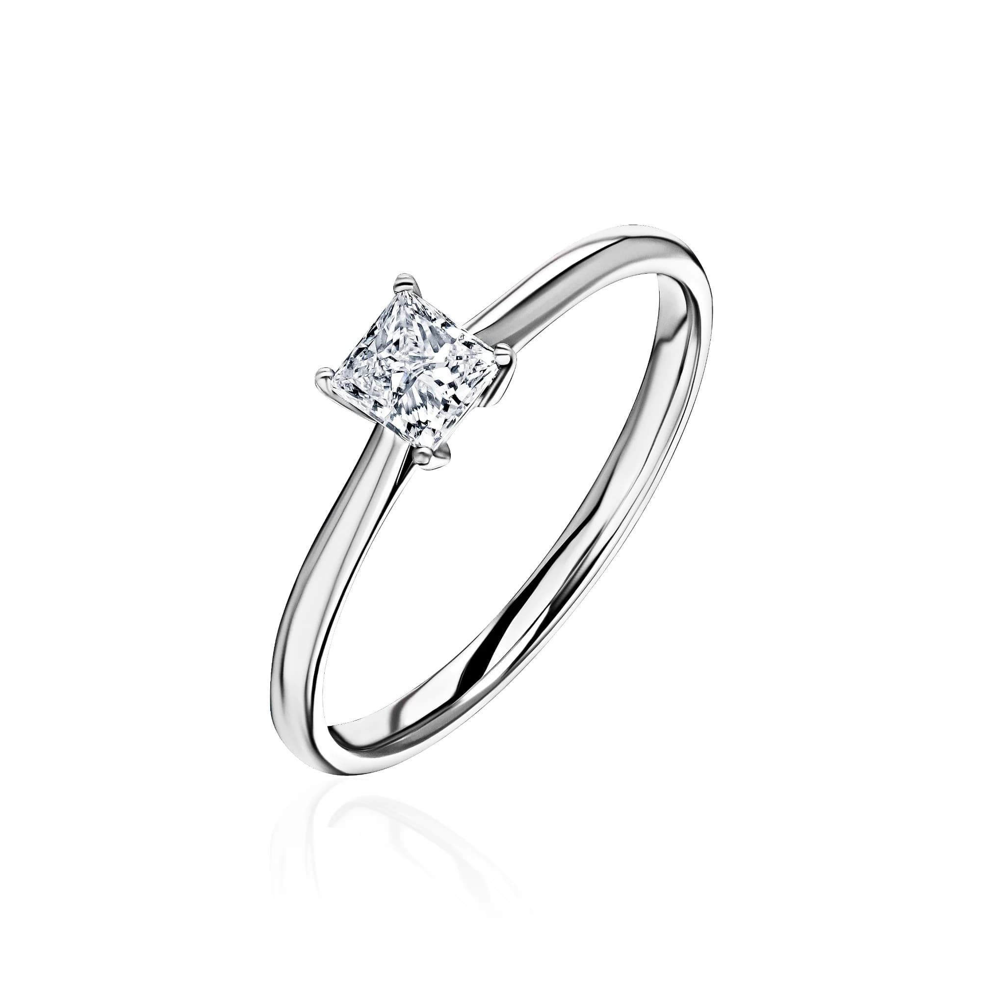 0.30 ct Princess-Cut Diamond Engagement Ring, 18k white gold