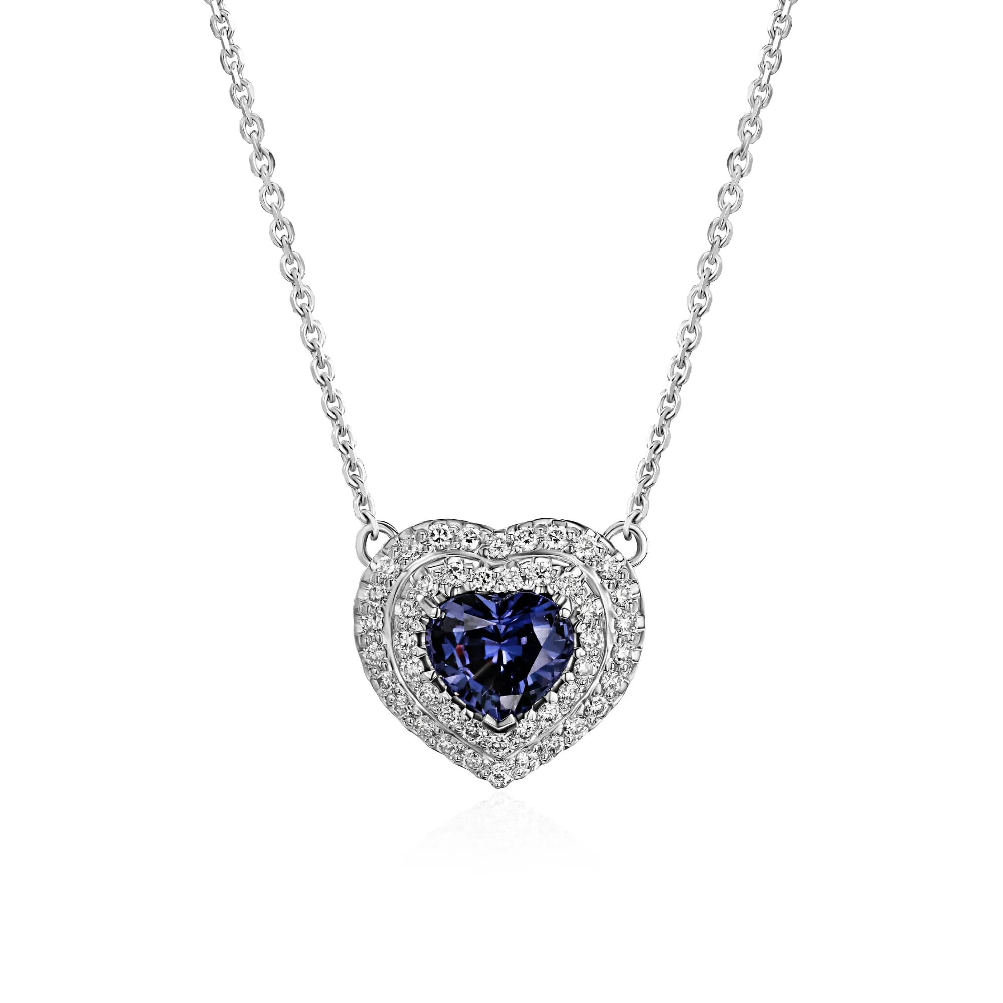 1.21 ct Spinel Pendant Necklace, 18k white gold