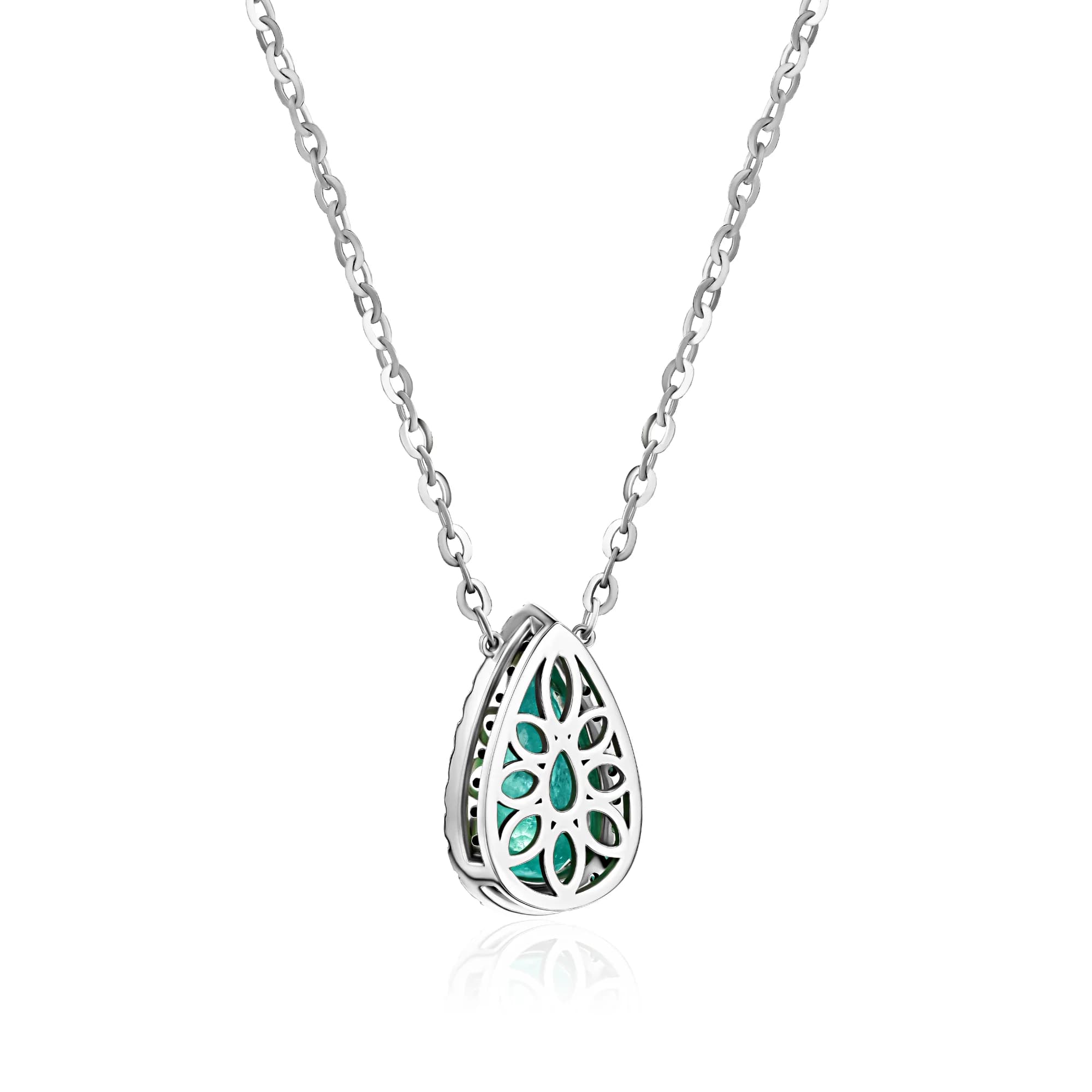 2.01 ct Paraiba Tourmaline Pendant Necklace, 18k white gold