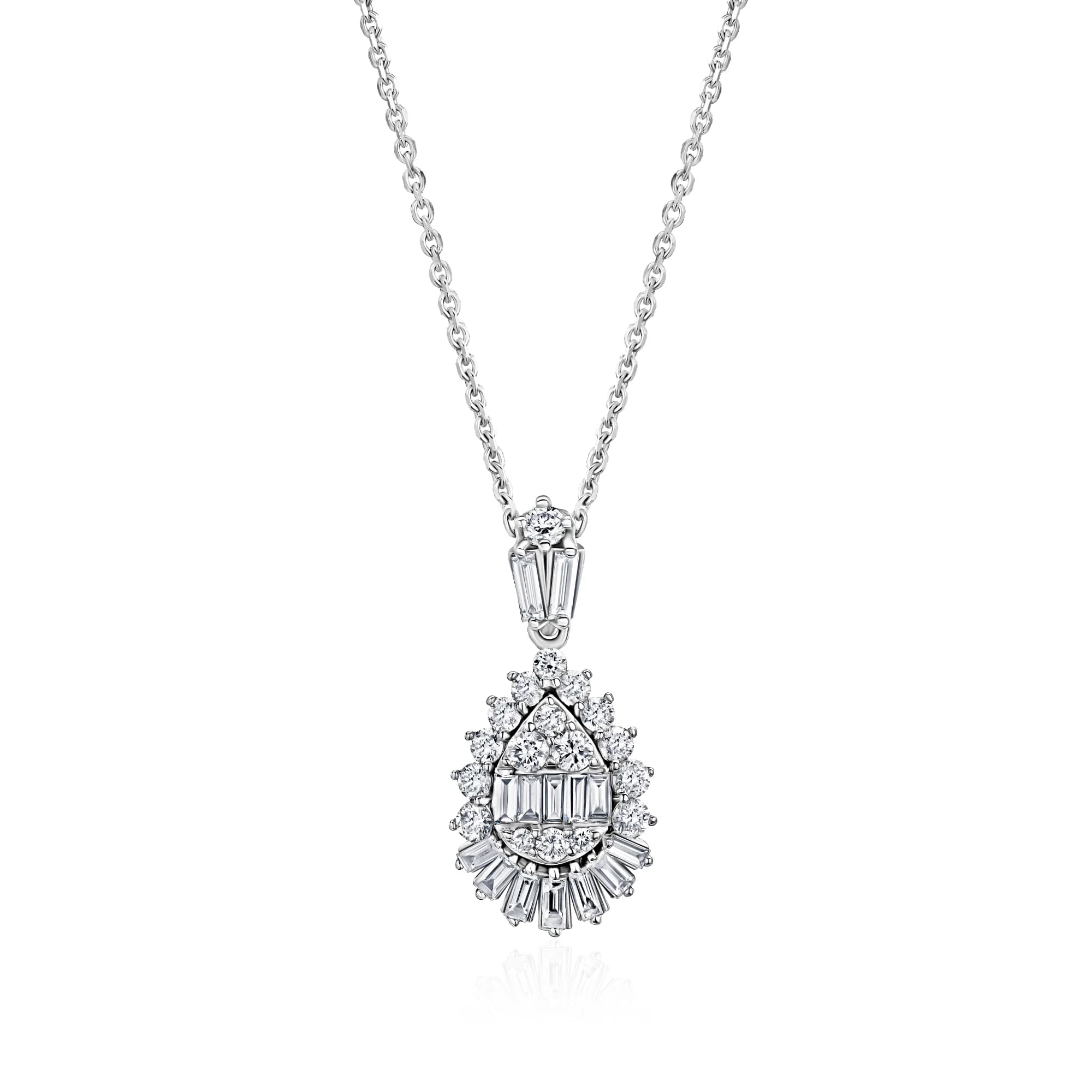 0.53 ct Diamond Pendant Necklace, 14k white gold