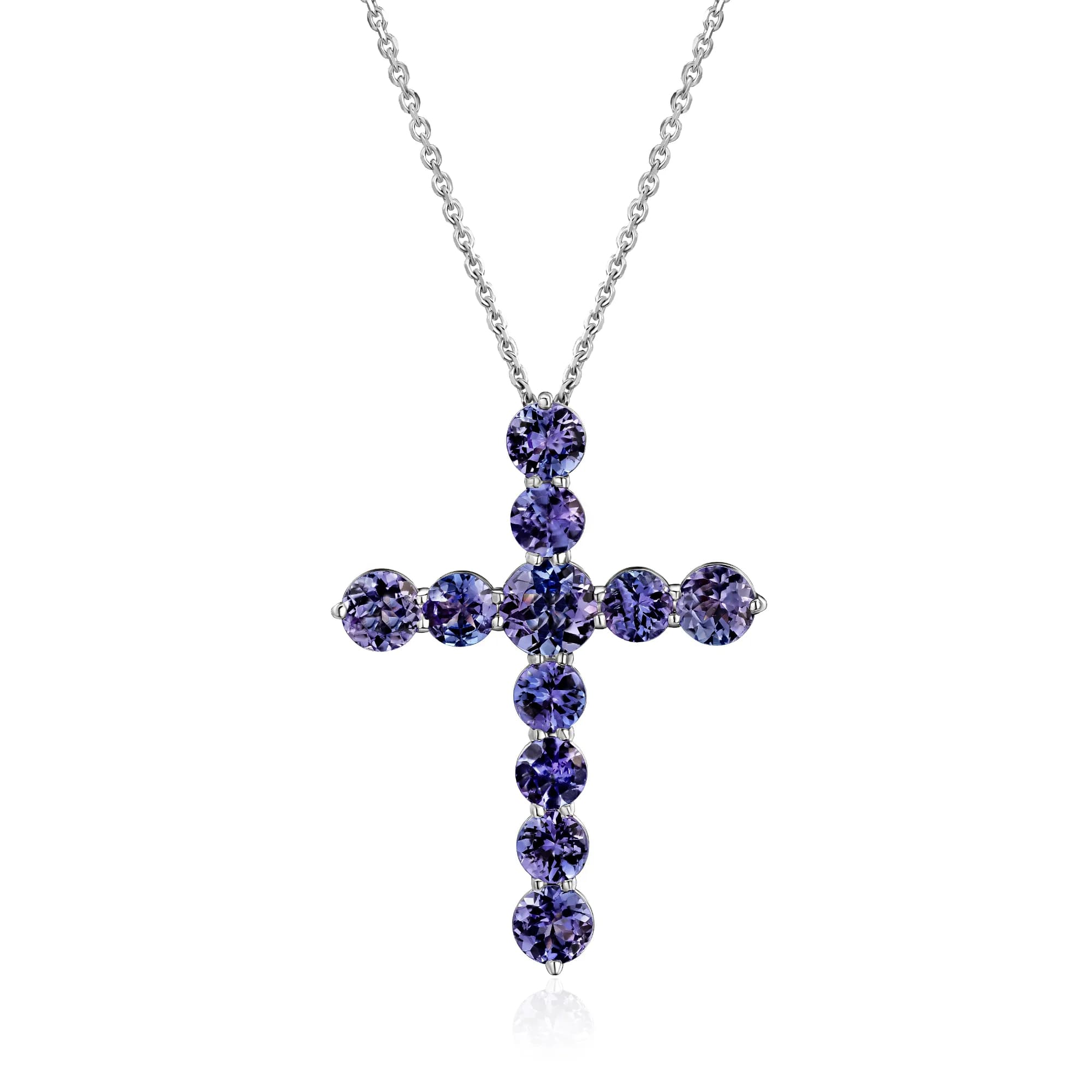 3.50 ct Sapphire Pendant Necklace, 18k white gold