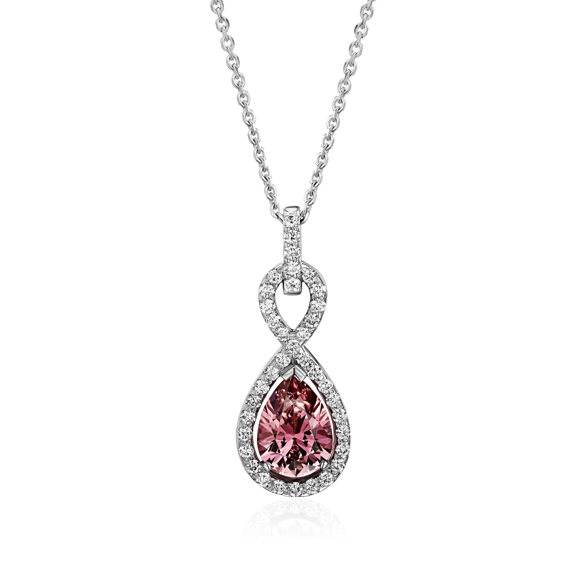 2.16 ct Vivid Pink Spinel Pendant Necklace, 18k white gold