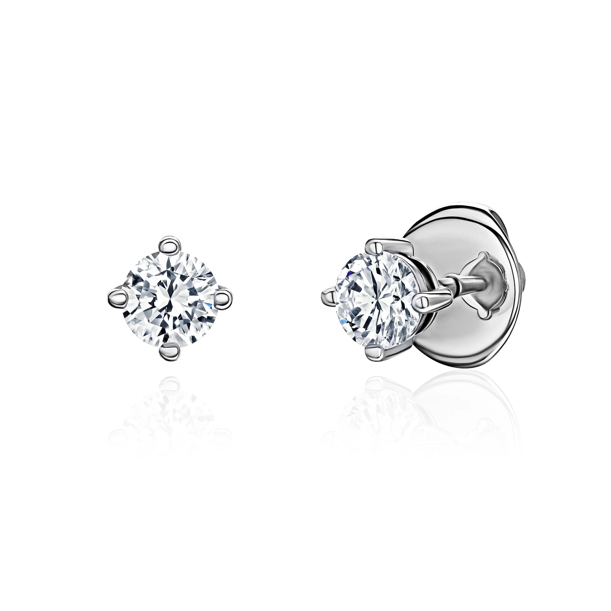 1.43 ct Diamond Stud Earrings, 18k white gold