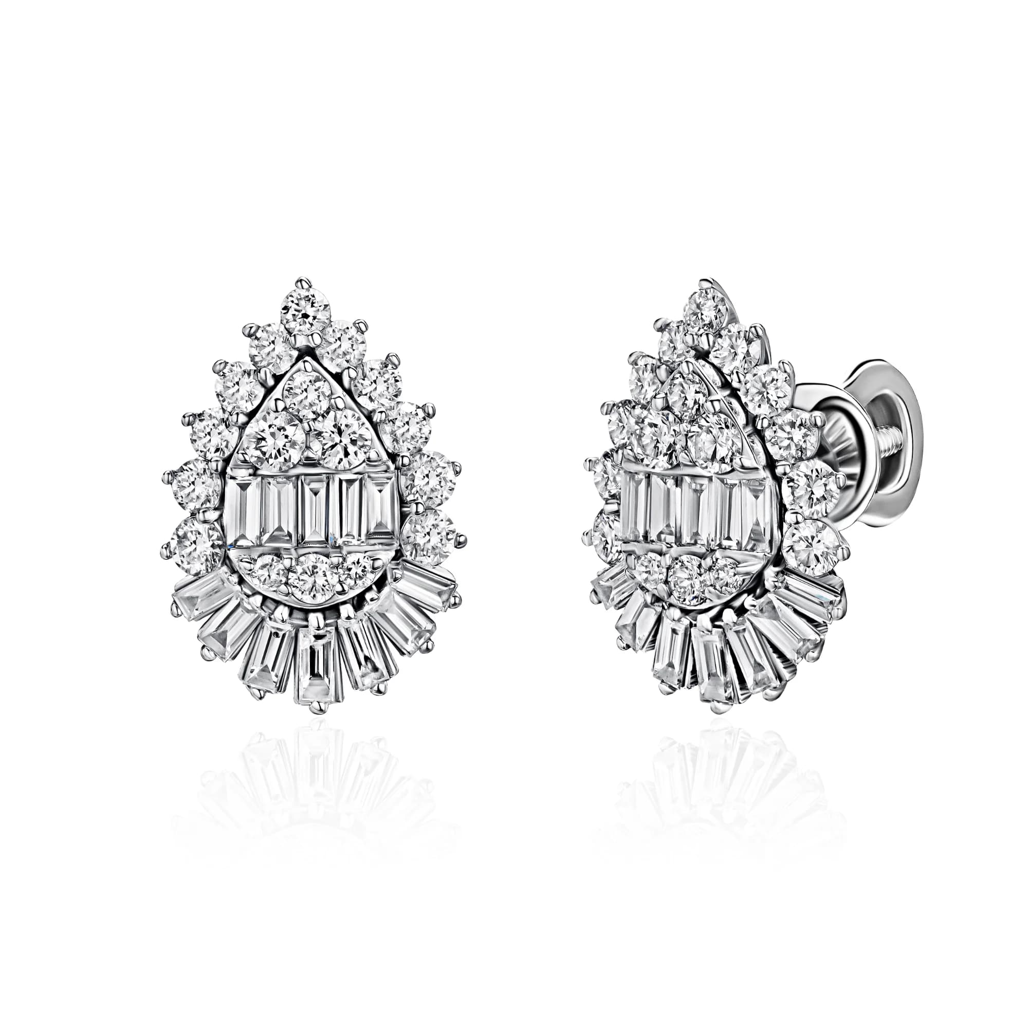 0.89 ct Diamond Stud Earrings, 14k white gold