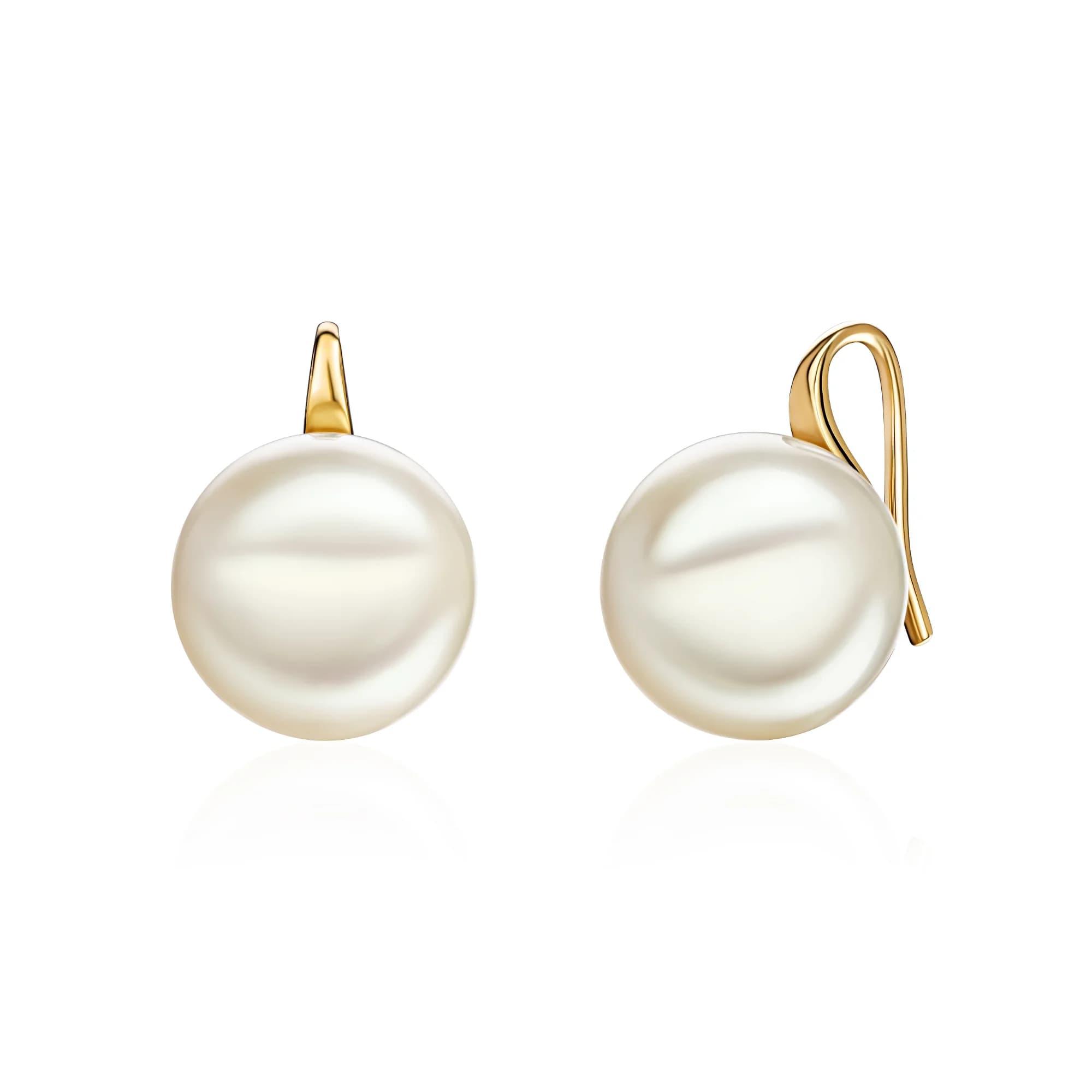 13 mm Australian South Sea Pearl Drop Earrings, 18k yellow gold