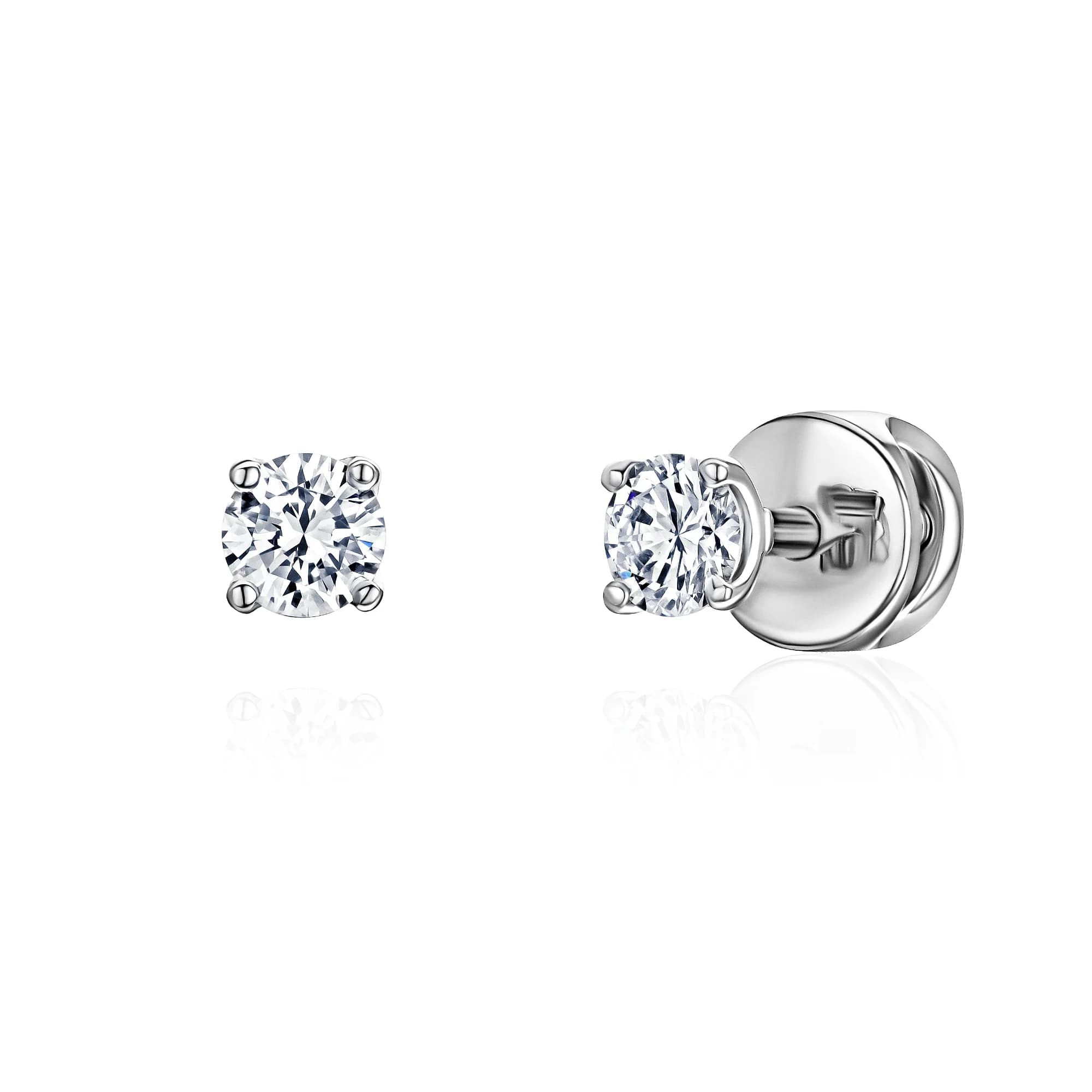 0.32 ct Diamond Stud Earrings, 14k white gold