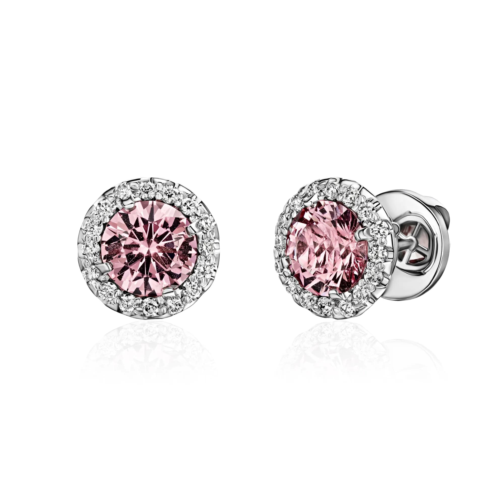 1.83 ct Spinel Stud Earrings, 18k white gold