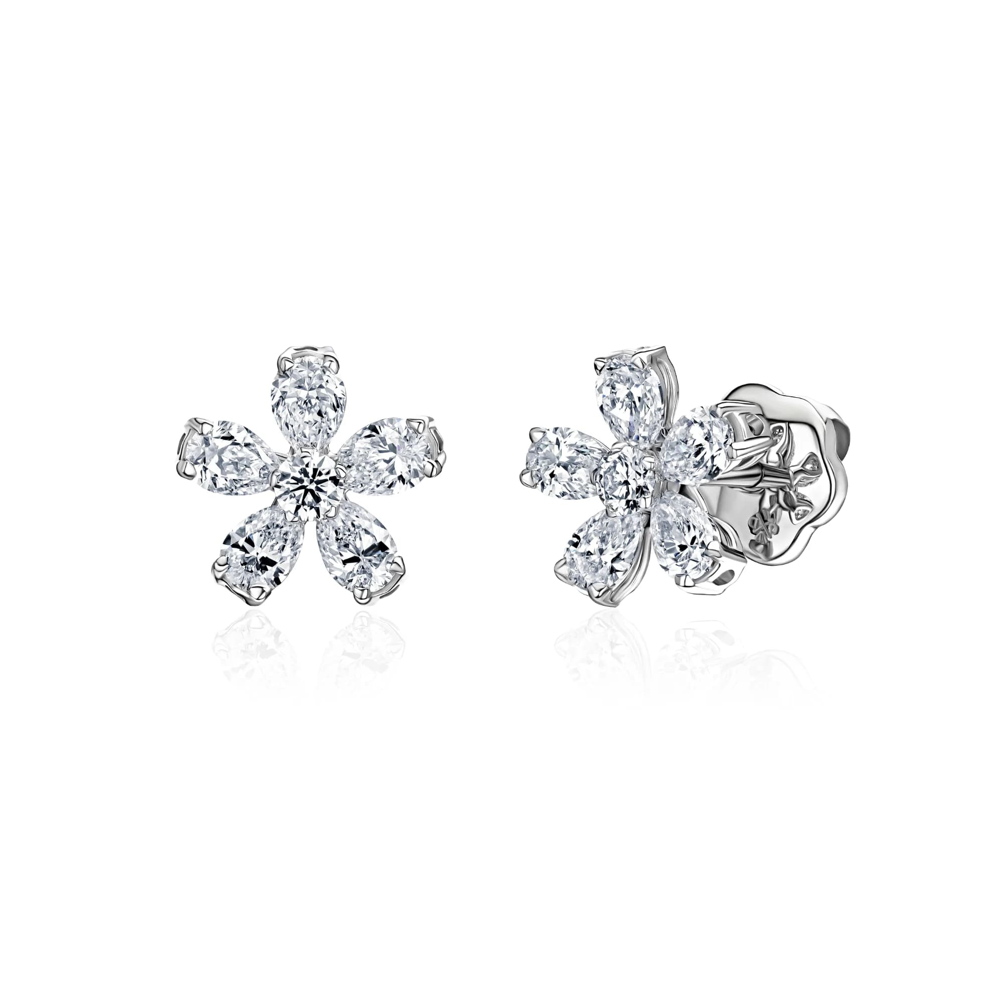 1.15 ct Diamond Stud Earrings, 18k white gold