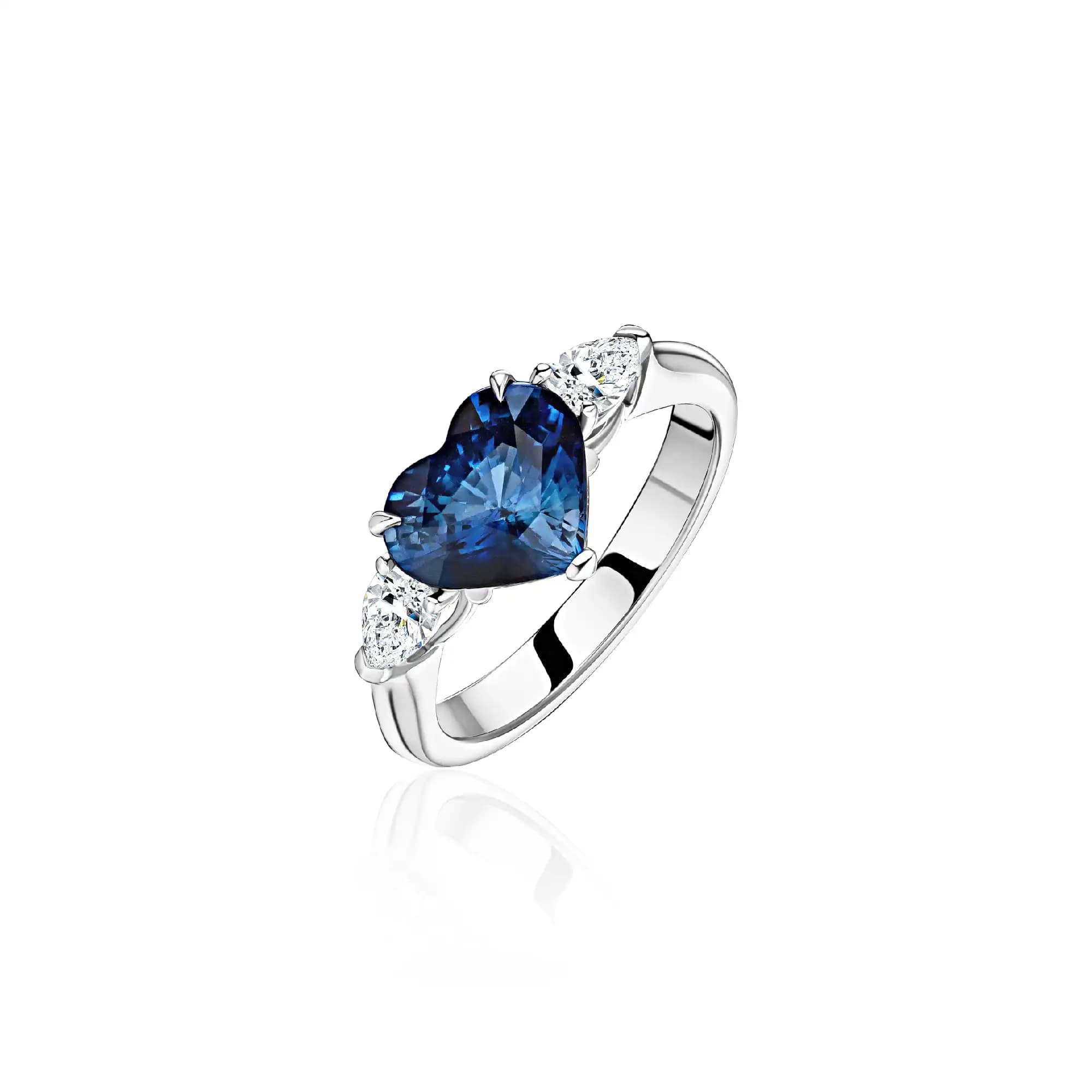 2.98 ct Sapphire & Diamond Ring, 18k white gold