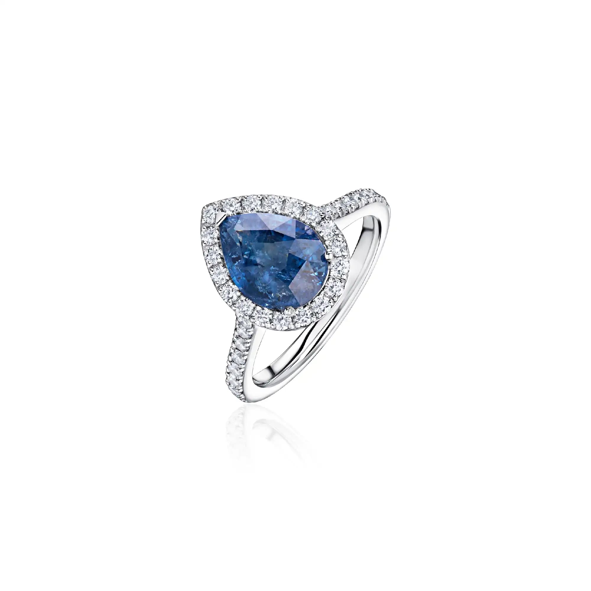 2.97 ct Sapphire Ring, 14k white gold