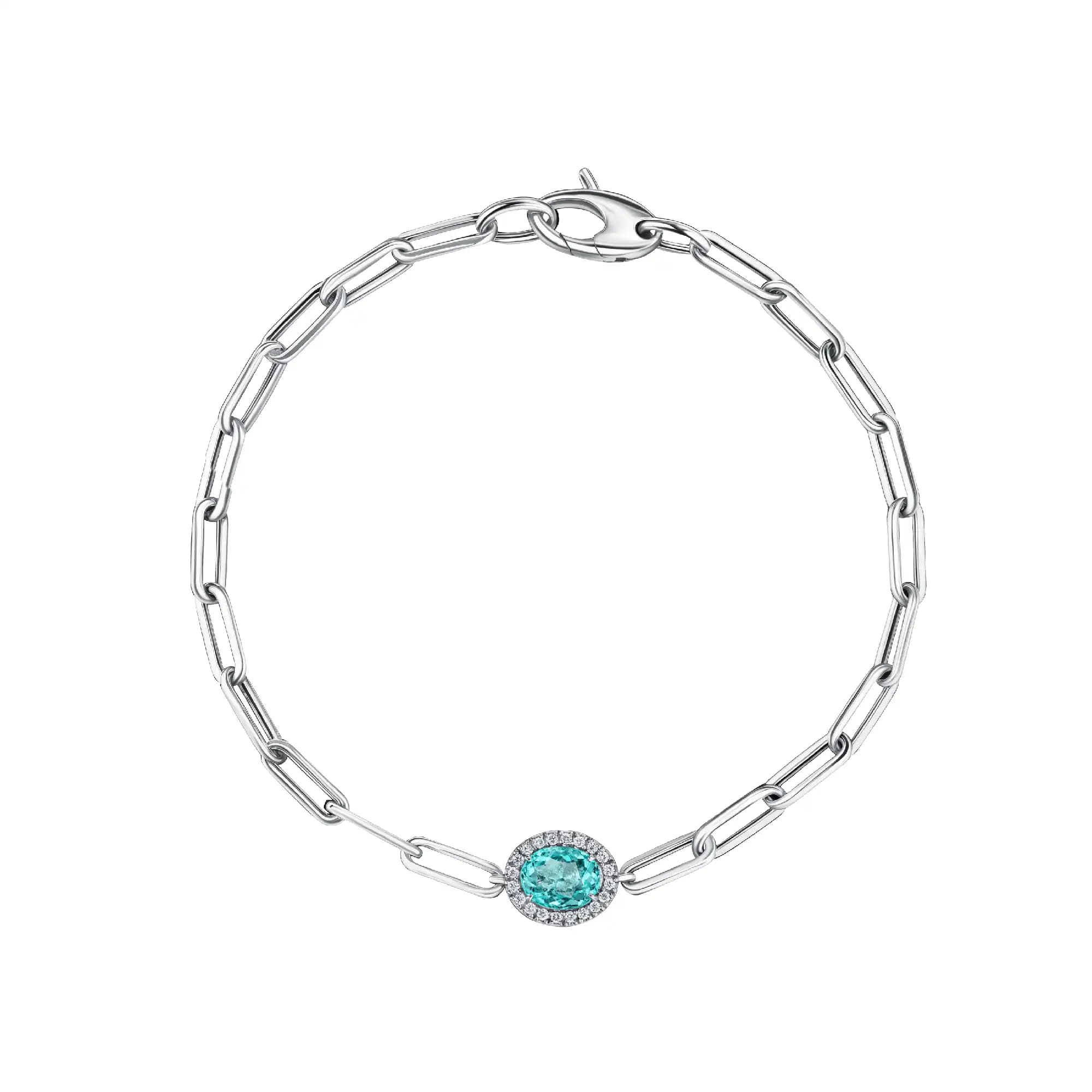 0.89 ct Paraiba Tourmaline Bracelet, 14k white gold