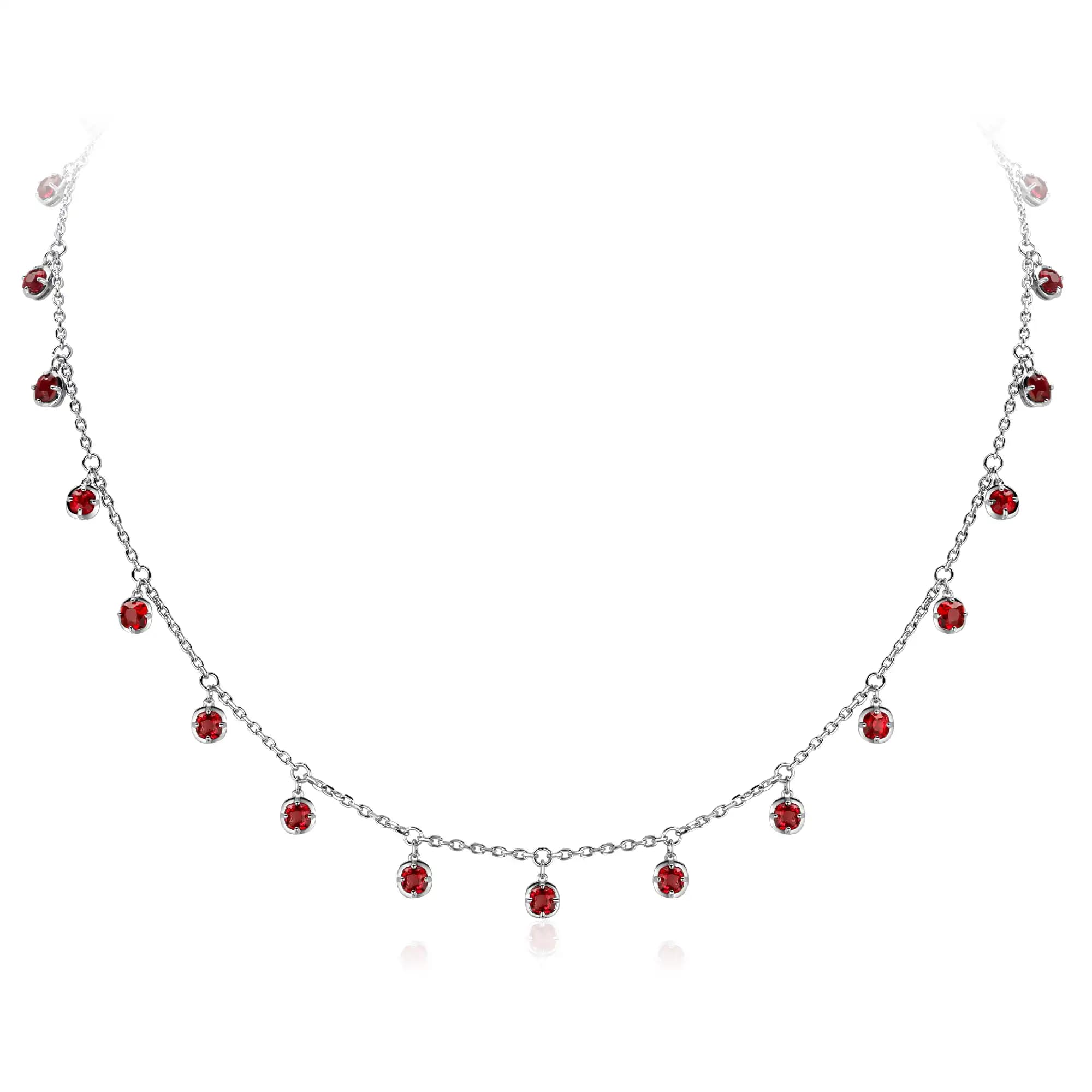 5.51 ct Burmese Spinel Necklace, 14k white gold