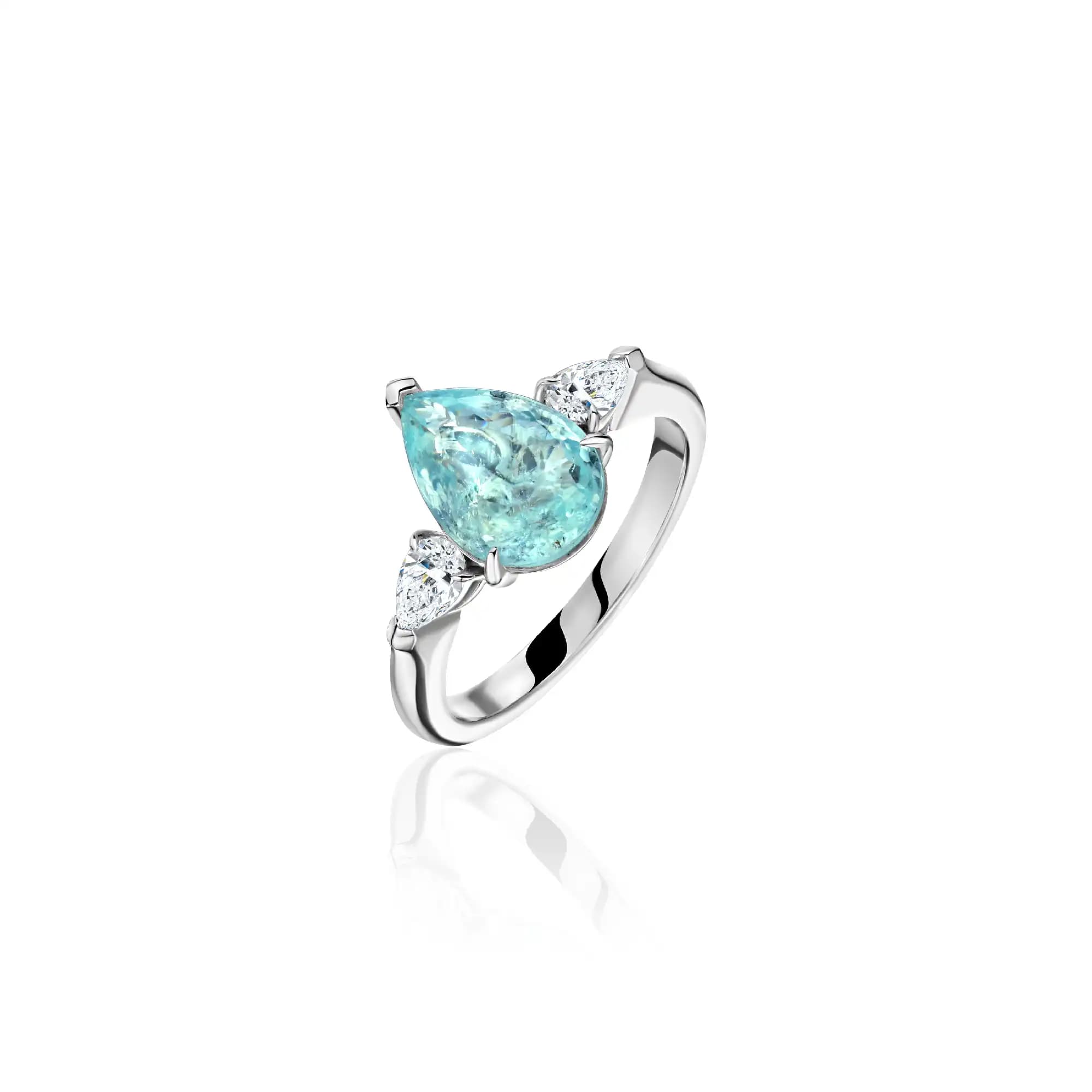 2.65 ct Paraiba Tourmaline Ring, 14k white gold